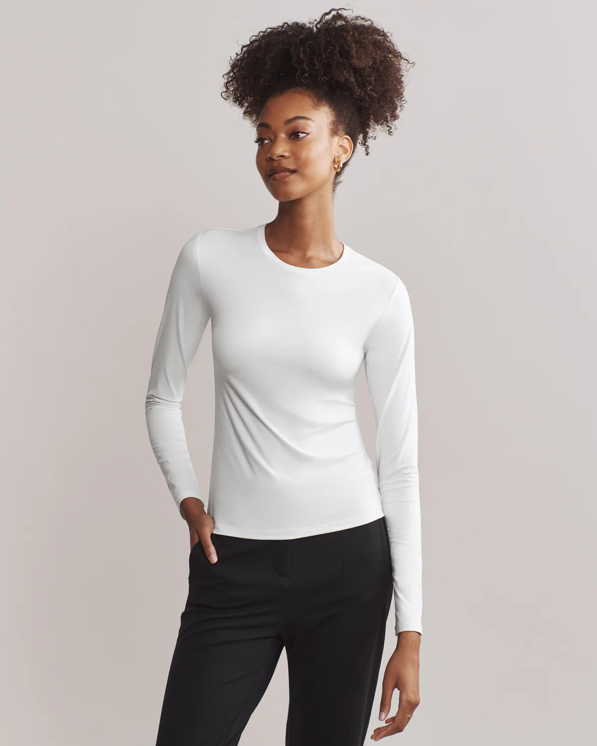 Rhone Women's Ultimate Layer Long Sleeve T-Shirt - Moisture-Wicking, Breathable & Odor-Resistant Workout Top for Running, Yoga & Gym (Snow White)