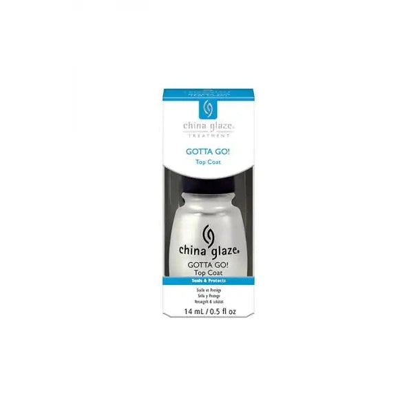 China Glaze Gotta Go Top Coat 0.5 oz Fast-Drying Nail Polish #83444 - Perfect for Manicures & Nail Art Protection