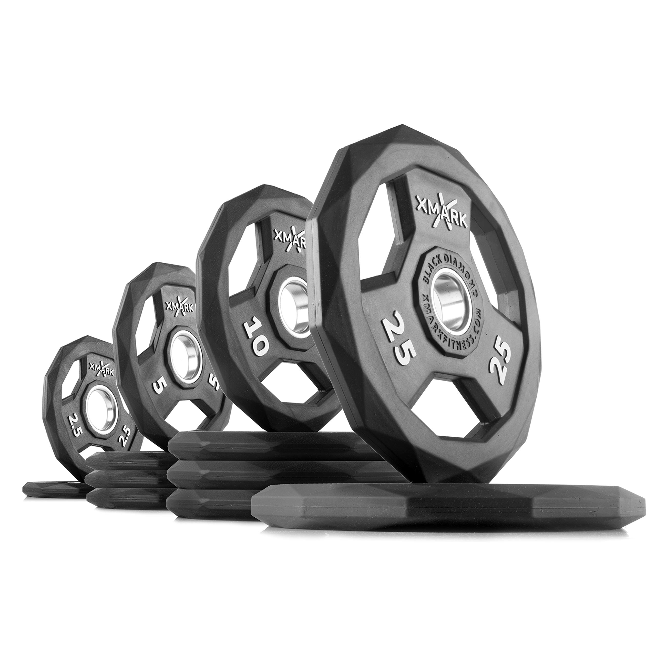 XMARK EZ Curl Barbell Weight Set with Olympic Plates - Perfect for Home Gym Strength Training & Weightlifting Workouts
