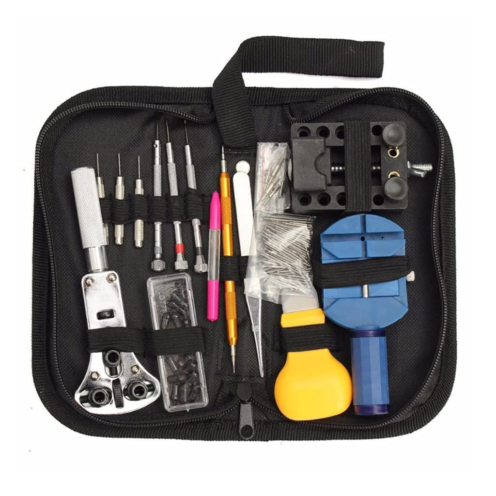 Professional 144-in-1 Watch Repair Tool Kit with Case Opener, Spring Bar Remover & Screwdrivers - Complete Watchmaker Set for DIY Watch Battery Replacement, Band Adjustment & Maintenance - Perfect for Watch Enthusiasts, Jewelers & Repair Shops
