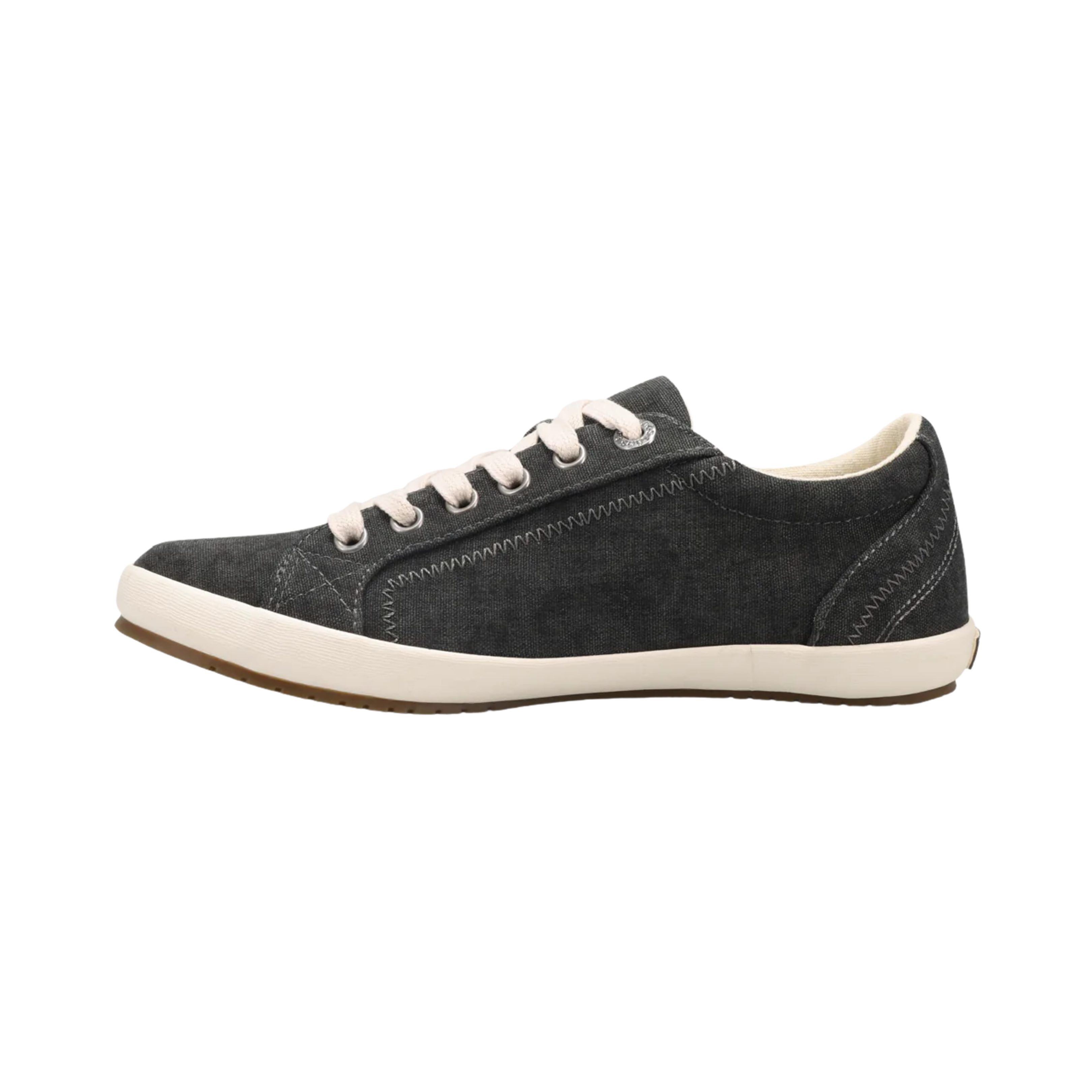 Women's Wide Width Star Charcoal Washed Canvas Shoes - Comfortable Casual Sneakers for Walking, Travel & Everyday Wear