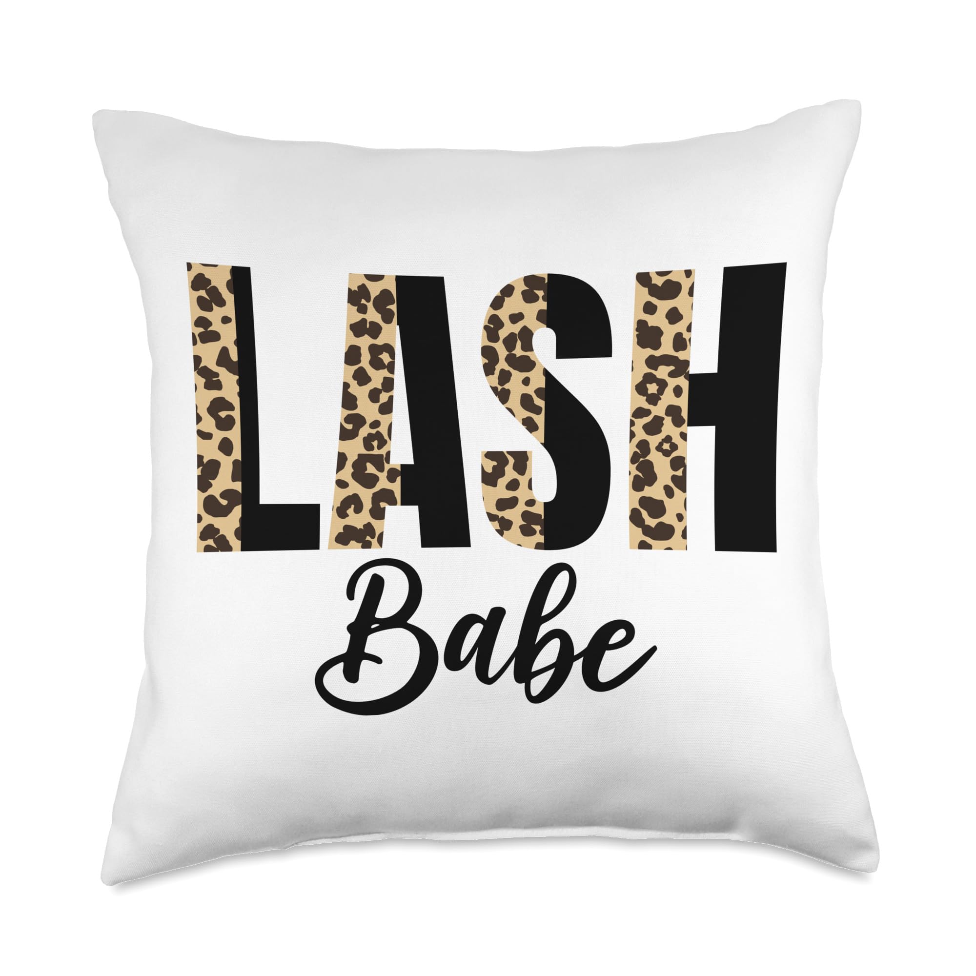 Leopard Print Eyelash Throw Pillow for Lash Technicians - 18x18 Inch Multicolor Decorative Cushion for Salon, Spa & Home Decor