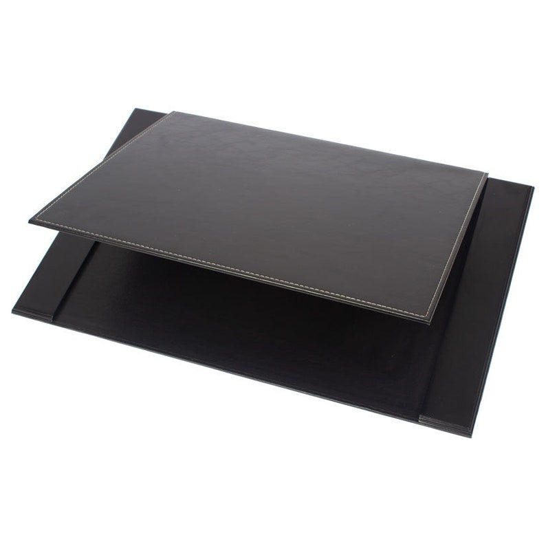 Premium MOOG Leather Desk Pad with Mahogany Wood Base - Elegant Office Desk Protector with Cover for Writing, Typing & Home Office Decor