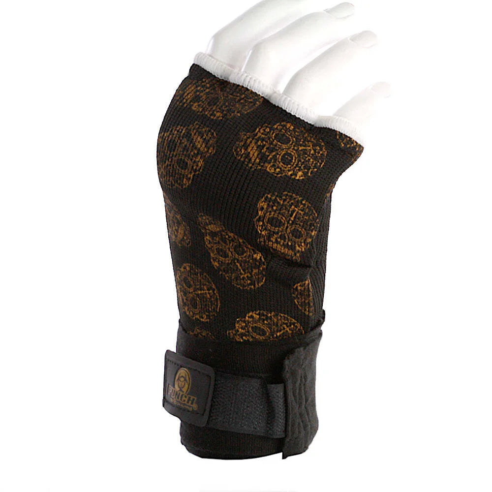 QUICK WRAPS Urban GOLD SKULL OSO - Stylish Skull Design Wrist Wraps for Boxing, MMA & Weightlifting - Perfect for Training & Fitness Enthusiasts