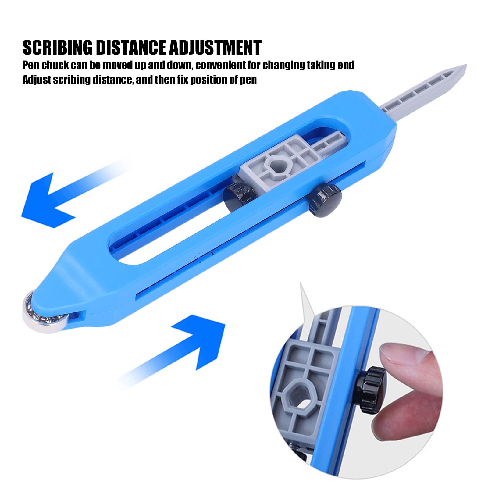 Contour Gauge Tool - 10 Inch Irregular Shape Duplicator for Woodworking, Metalworking & DIY Projects | Perfect for Measuring & Transferring Curves on Wood, Tiles & Pipes (Includes Pencil Holder)