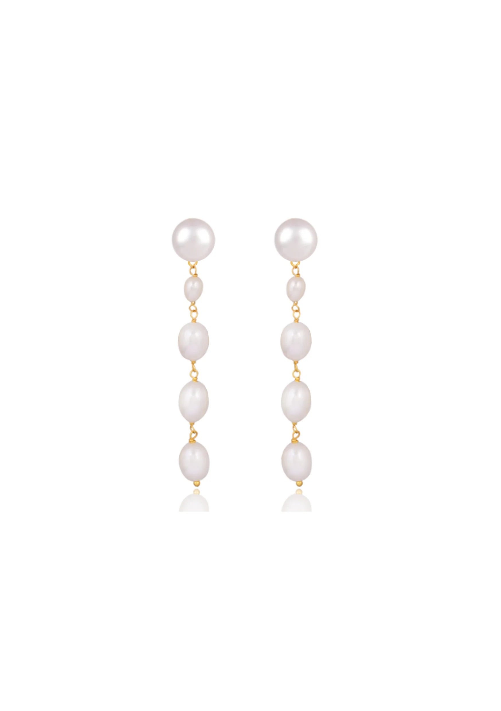 Lola Knight Summer Pearl Drop Bridal Earrings - 18K Gold Wedding Jewelry for Brides, Bridesmaids & Formal Occasions