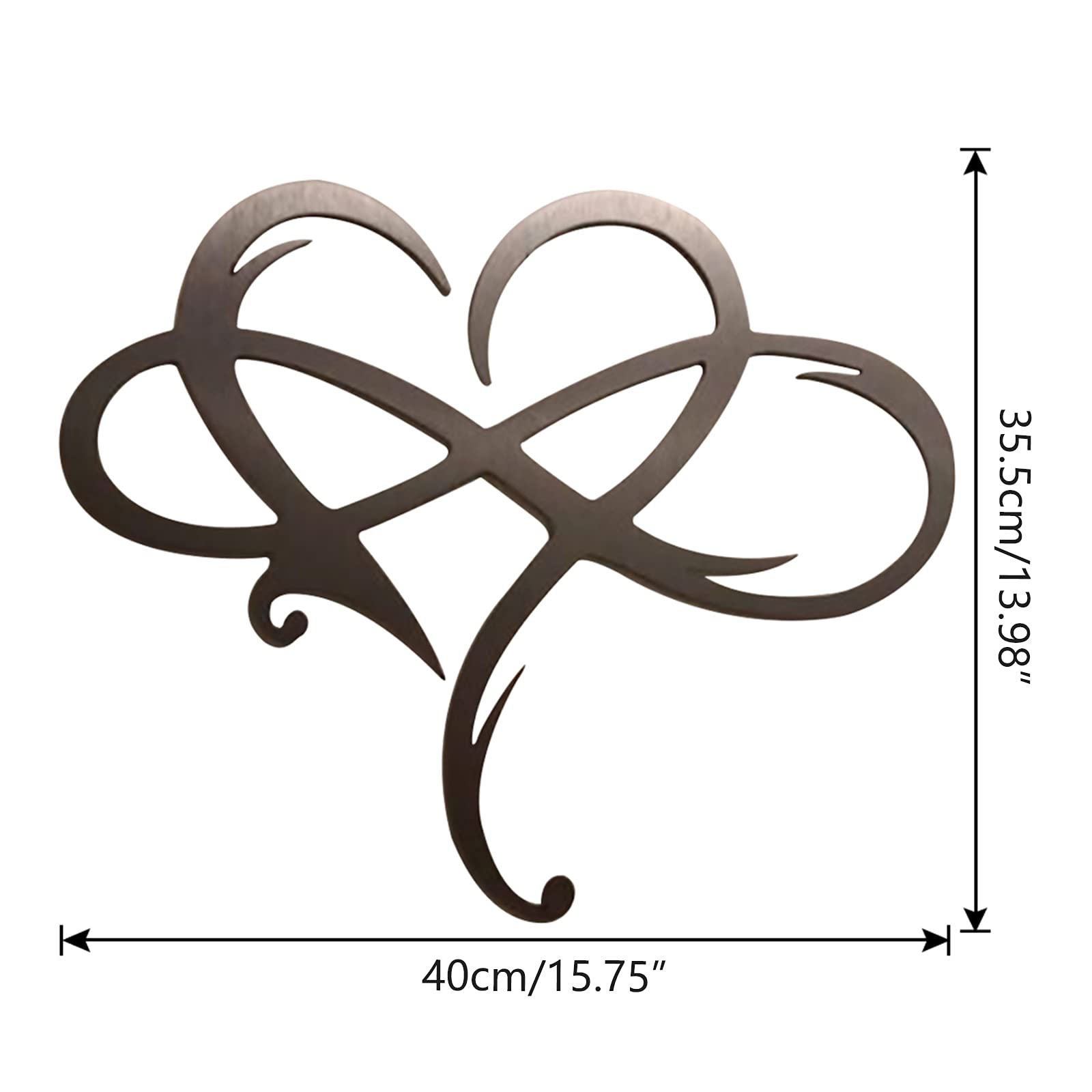 WMLBK Infinity Heart Metal Wall Art - Eternal Love Sign for Home, Bedroom, Wedding & Outdoor Decor - 16x14 Inch Romantic Wall Hanging Decoration for Couples, Anniversary & Valentine's Day Gifts