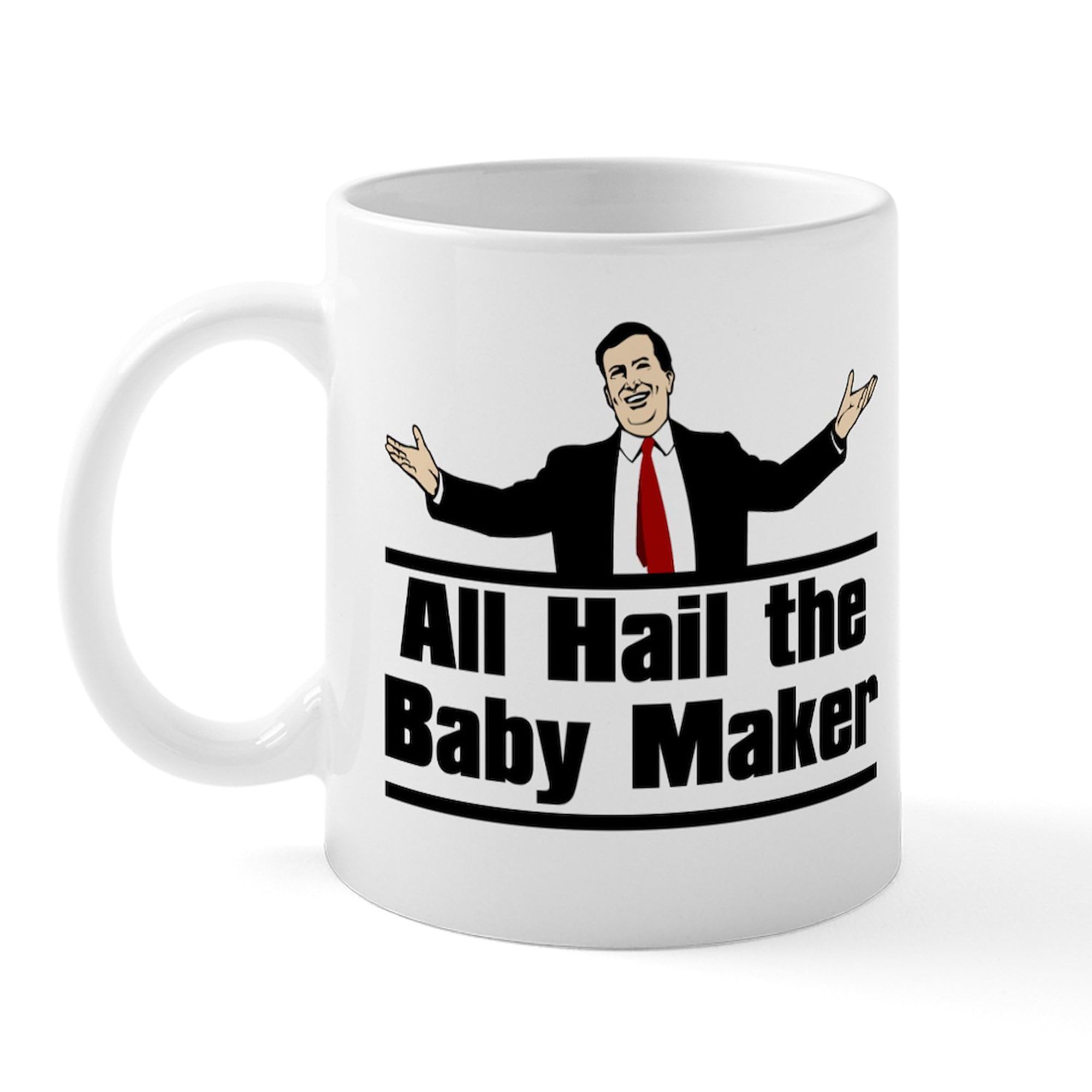 Hail The Baby Maker Mug - 11 oz (325 ml) Ceramic Coffee Cup - Funny Novelty Gift for Parents & Couples - Perfect for Home, Office & Gifting