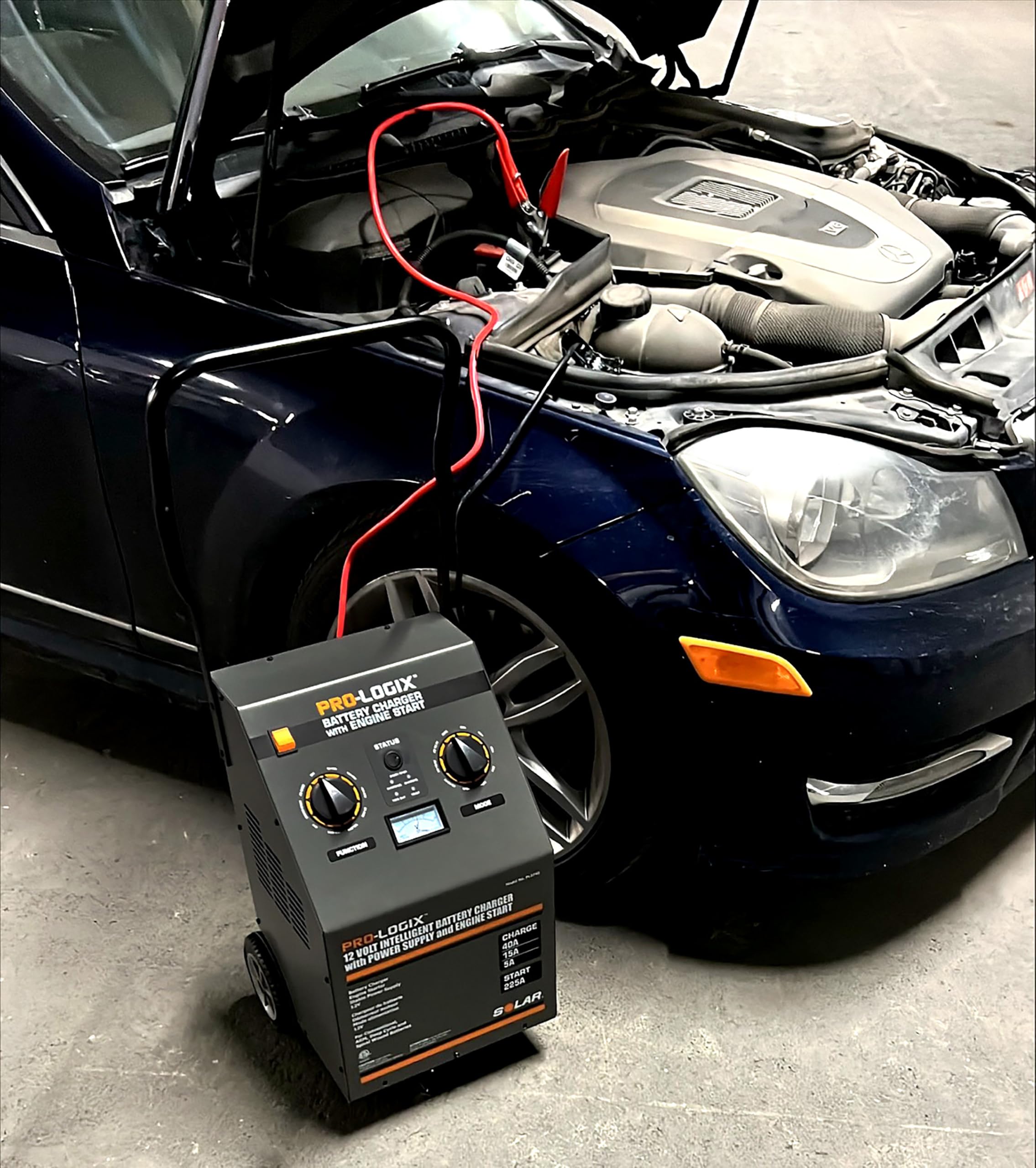Clore Automotive PL3740 12V Smart Battery Charger with Engine Start & Power Supply - Perfect for Cars, Trucks, SUVs & Marine Batteries