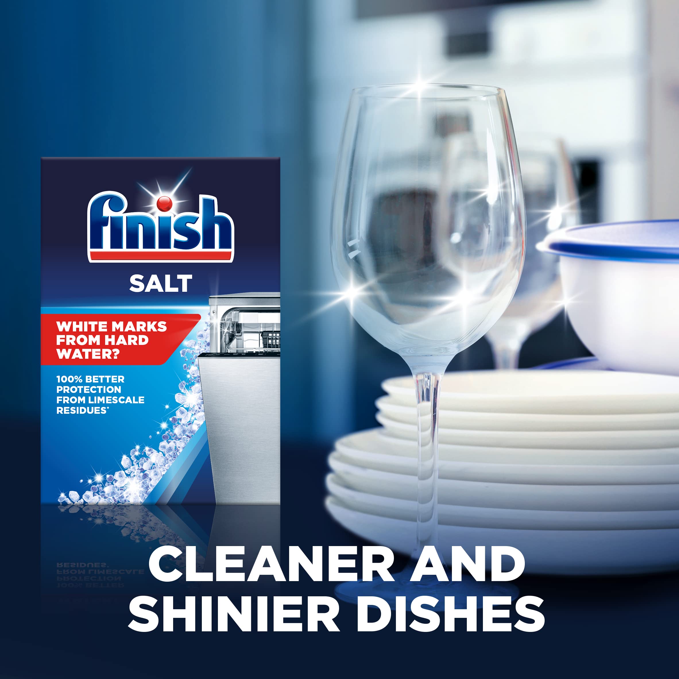 Finish Dishwasher Professional Range Salt - 4kg (8.8 lbs) for Sparkling Clean Dishes | Prevents Limescale Build-Up | Ideal for Hard Water Areas | Use in Dishwashers for Spotless Glassware & Utensils