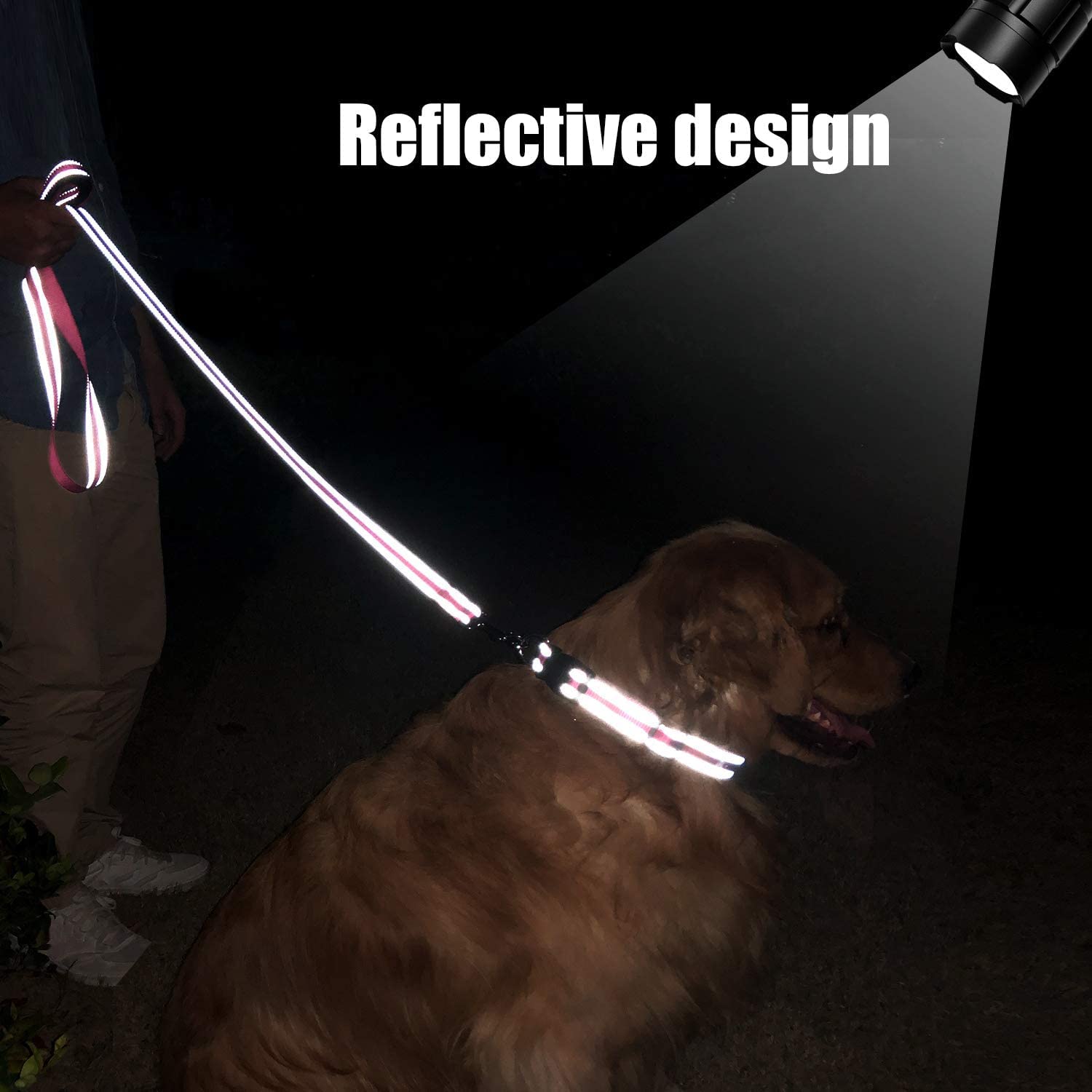 6FT Reflective Dog Leash with Soft Padded Handle - 1 Inch Wide Training & Walking Lead for Large & Medium Dogs (Neon Pink) - Perfect for Night Walks, Jogging & Outdoor Adventures