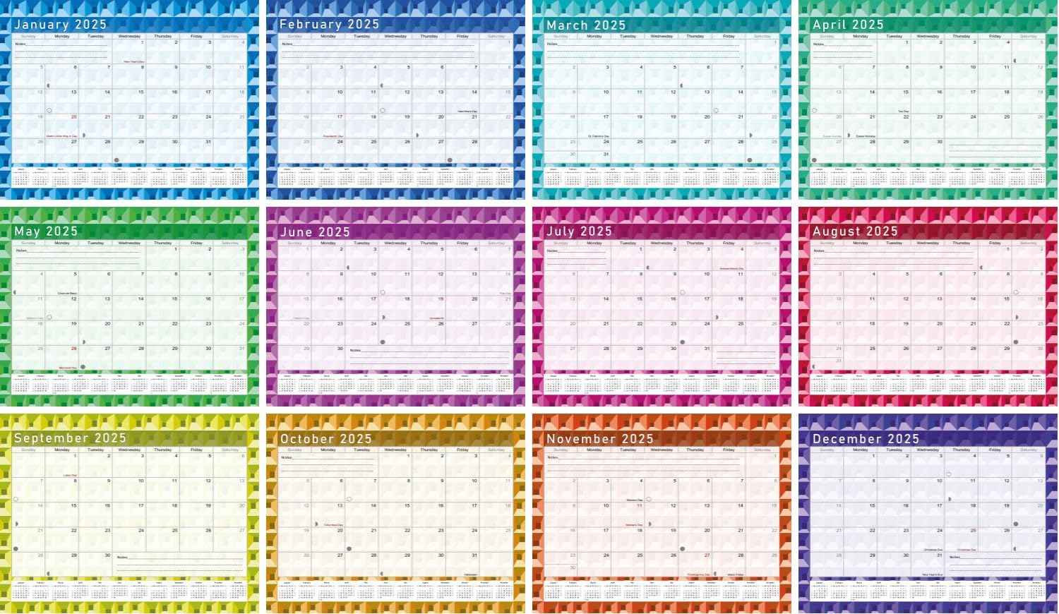 2025 Monthly Desktop & Wall Calendar Planner with Habit Tracker - Daily Weekly Monthly Goal Setting & Motivational Journal - Inspirational Productivity Tool (Edition 03) for Office, Home, School & Gift Giving