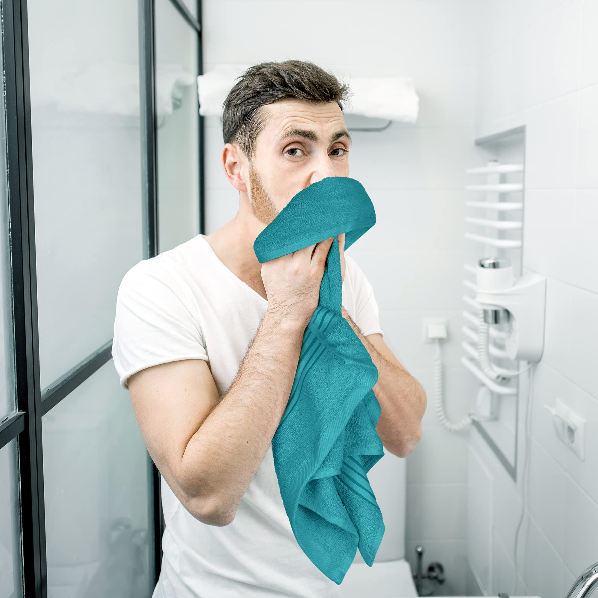 Utopia Towels 60-Piece Premium Hand Towels Set - 16x28 Inches, 100% Ring Spun Cotton, Lightweight & Highly Absorbent - Perfect for Bathroom, Travel, Camping, Hotels, Spa & Gym (Turquoise) - Soft & Quick-Drying Towels for Everyday Use & Guest Essentials