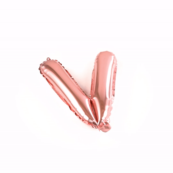 Balloonify Rose Gold Mylar Letter V Balloon - 16 Inch Large Foil Alphabet Balloon for Birthday Party Decorations, Wedding, Anniversary, Baby Shower & Special Events (1 Count)