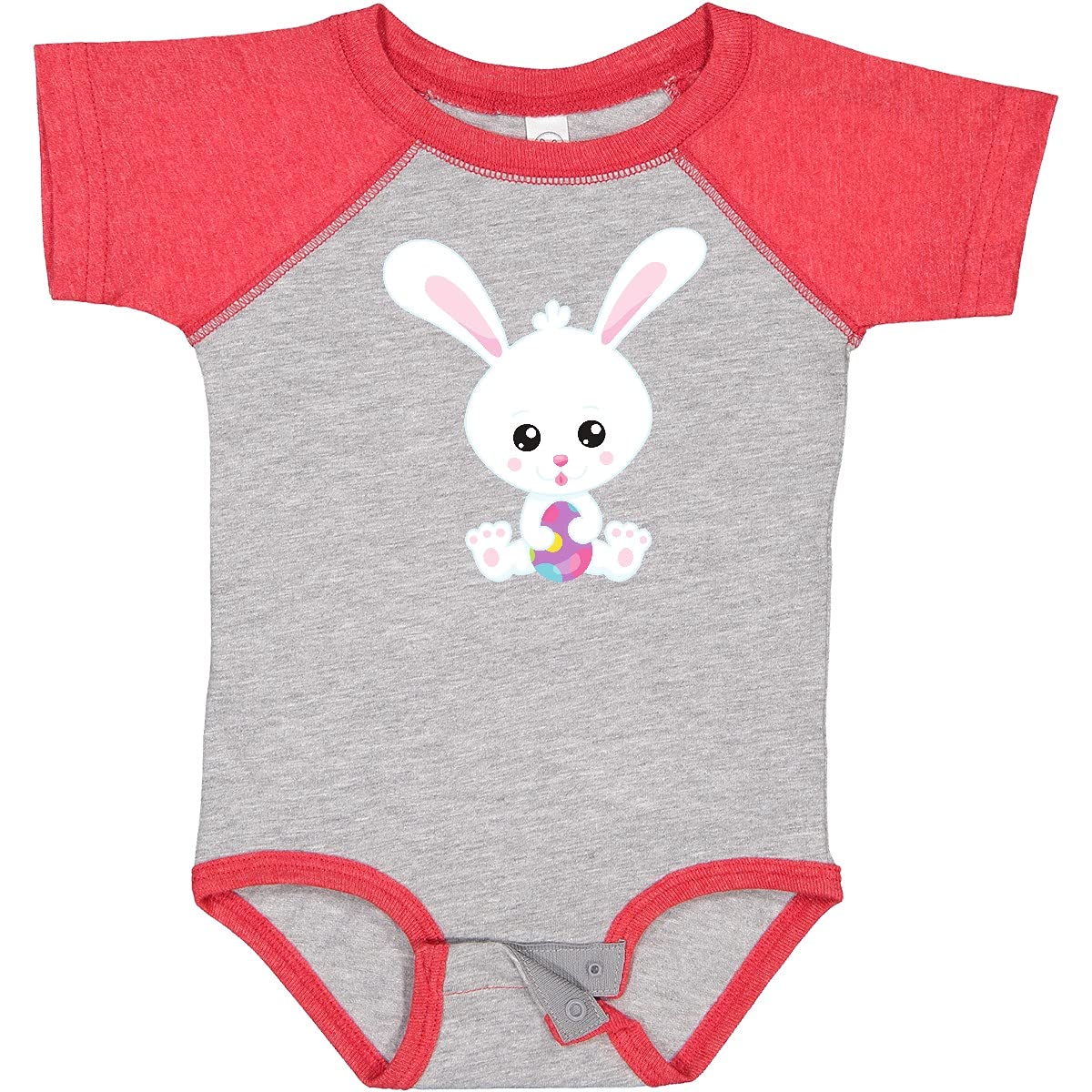 Easter Bunny Baby Bodysuit - Cute White Bunny & Eggs for Easter Gifts