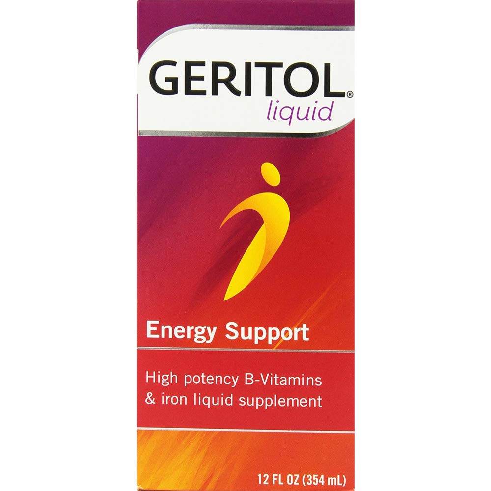 Geritol Liquid Energy Support with B-Vitamins - 12 oz Bottle (Pack of 6) | Daily Energy Booster for Adults | Supports Metabolism & Reduces Fatigue | Perfect for Busy Professionals & Active Lifestyles