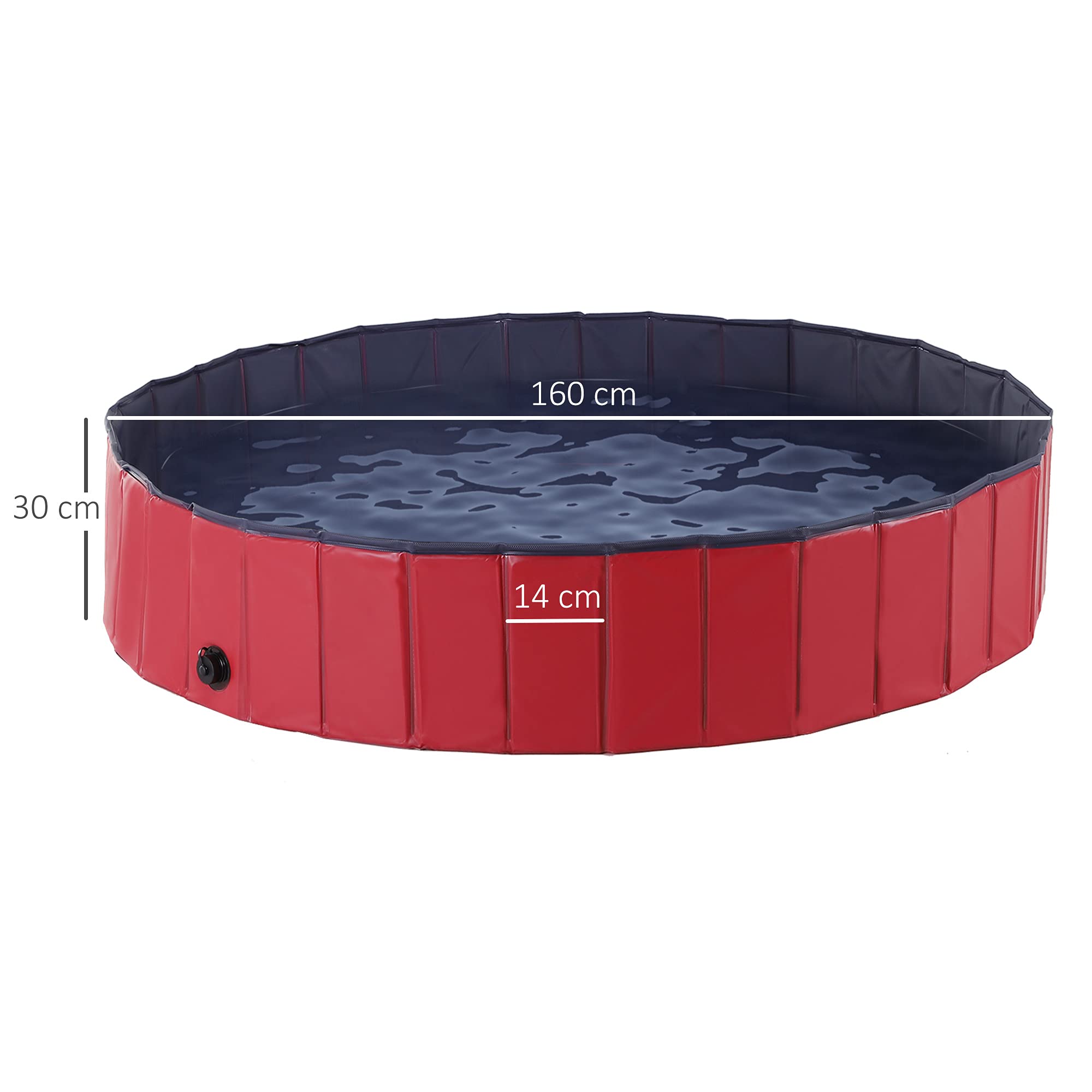 PawHut Foldable Pet Swimming Pool - Portable Dog Bathing Tub, 12
