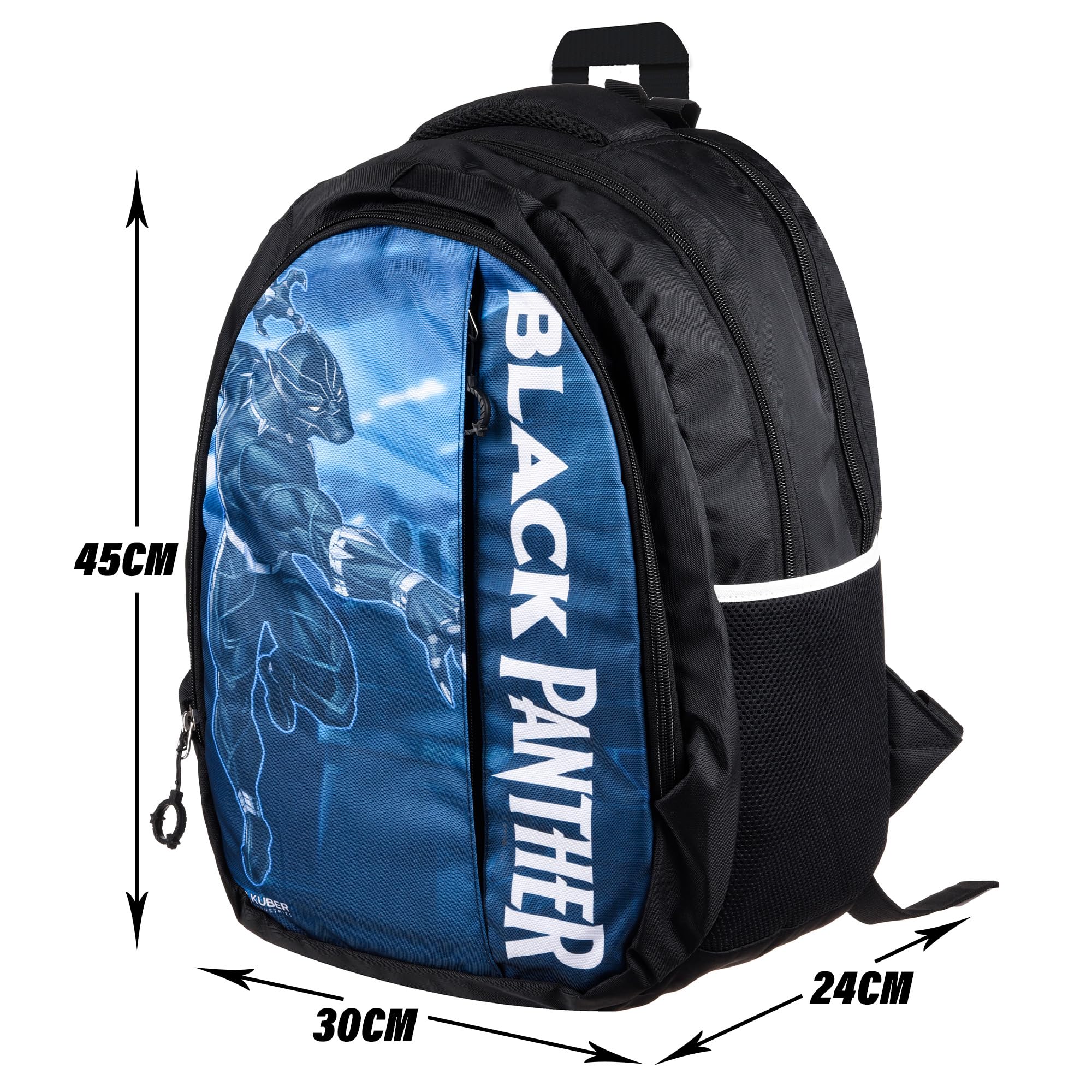 Homestic Marvel Black Panther Backpack for Kids - 5 Compartment School Bag with Cover | Boys & Girls Bookbag for College, Travel & Daily Use | Durable Backpack for Students, Commuting & Outdoor Activities