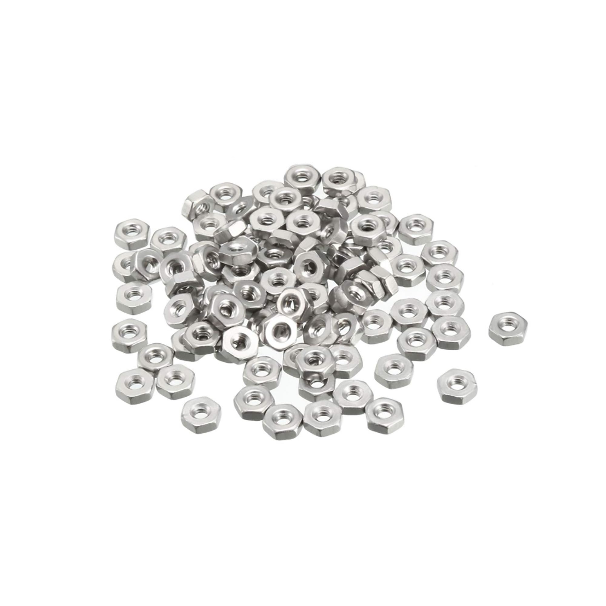 100Pcs M5-0.8 Stainless Steel 304 (18-8) Hex Nuts - Corrosion Resistant Hardware Fasteners for Furniture, Machinery & DIY Projects