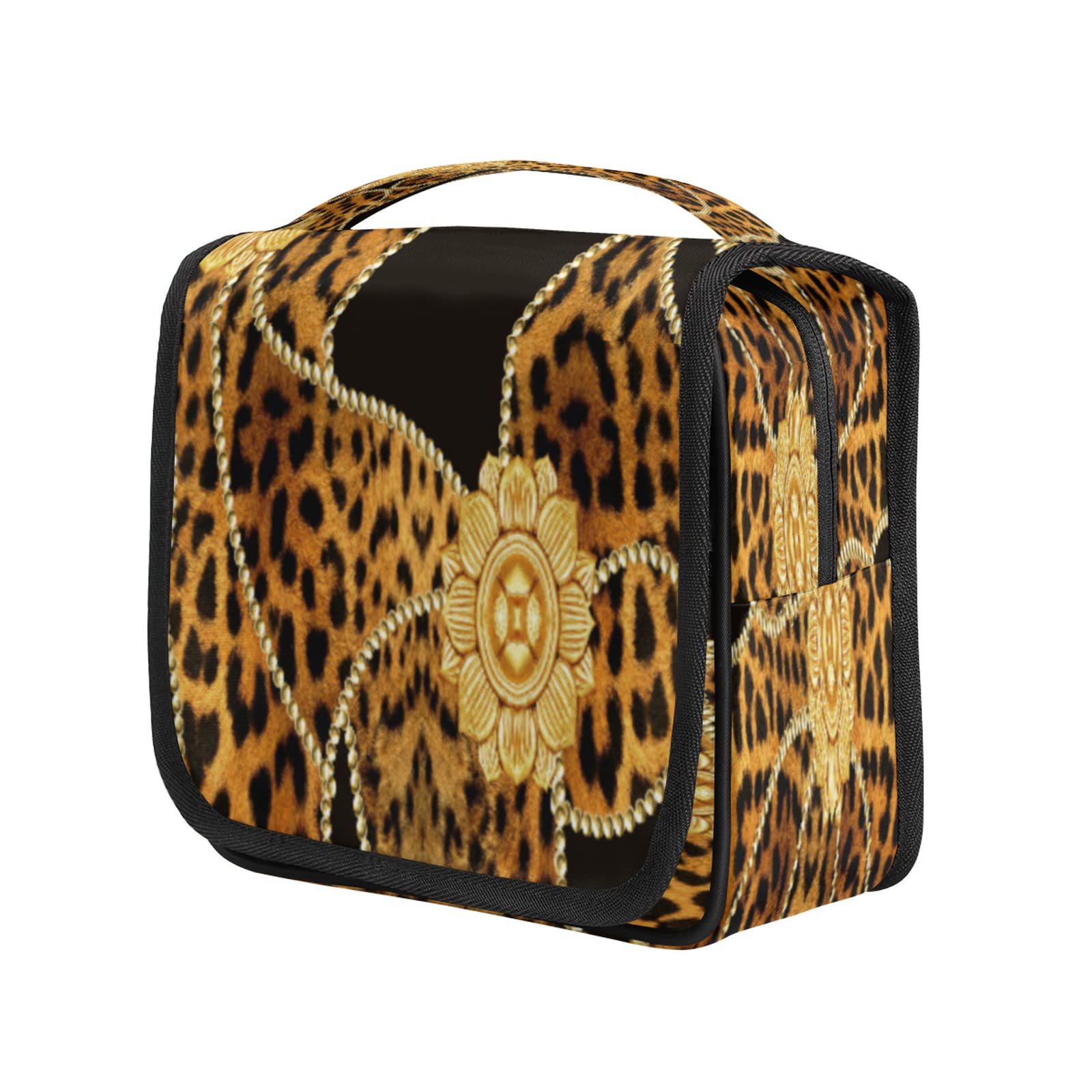 Waterproof Hanging Toiletry Bag for Travel - Geometric Cheetah Leopard & Floral Design Cosmetic Organizer for Women & Men - Perfect for Bathroom, Shower, Camping & Vacation Gifts
