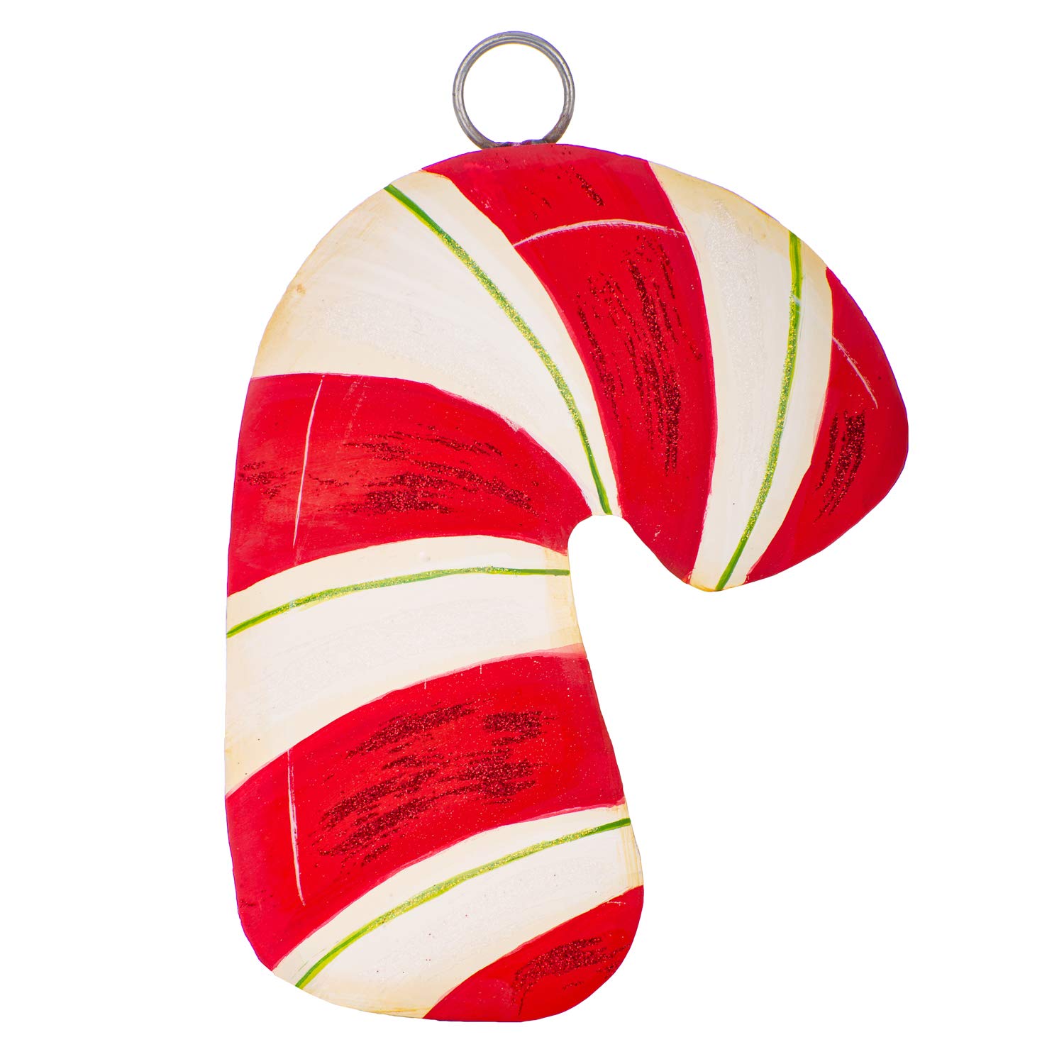 The Round Top Collection - Vintage Candy Cane Charm Pendant - Sterling Silver Jewelry for Christmas Gifts & Holiday Party Outfits
