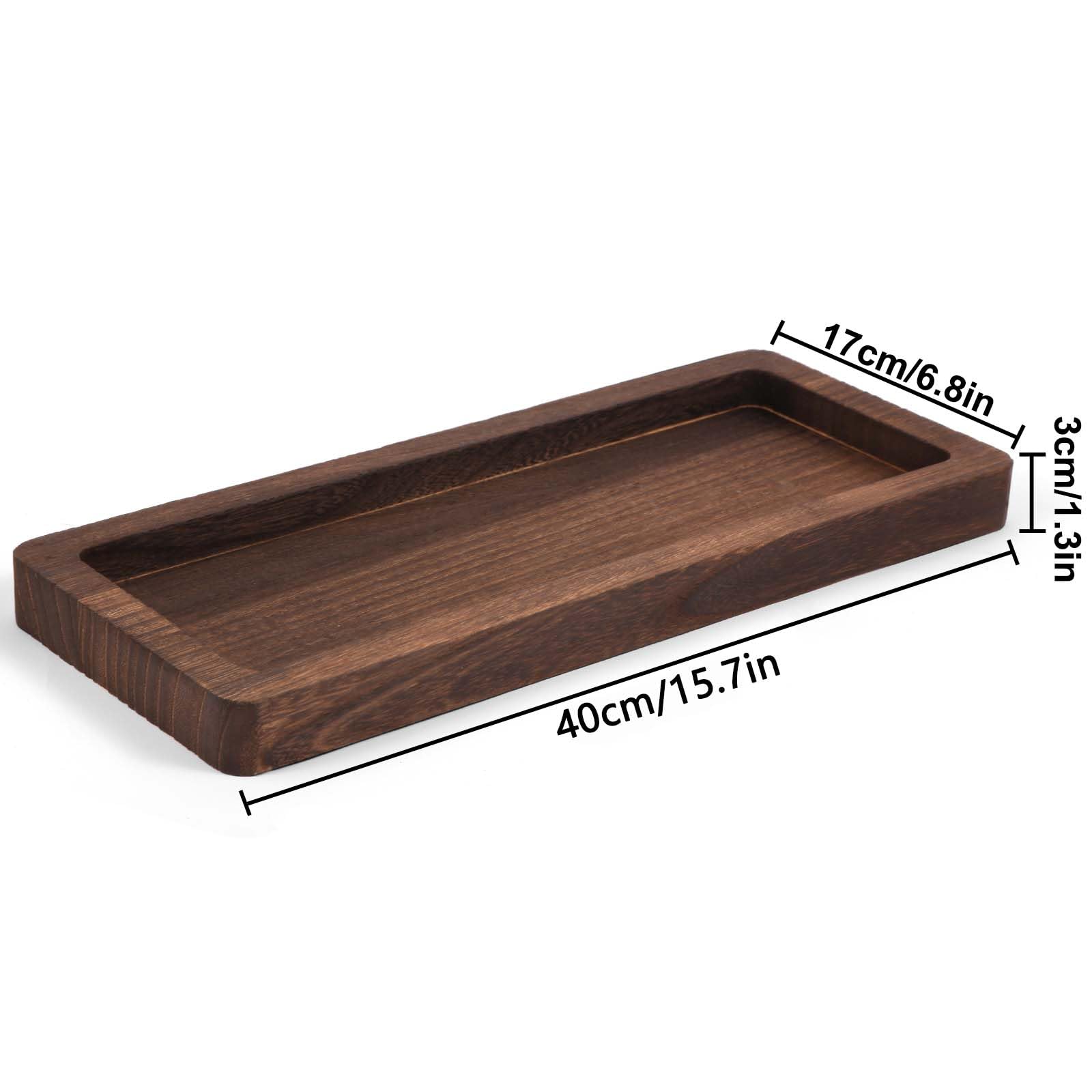 Wooden Decorative Tray Candle Holder - Long Wood Serving Tray for Home Decor, Centerpiece Plates for Coffee Table, Christmas & Holiday Decor - Perfect for Dining Table, Living Room & Seasonal Display