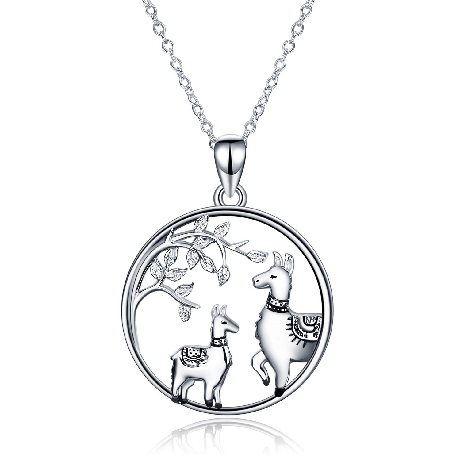 YAFEINI Sterling Silver Llama Sloth Necklace - Cute Alpaca Pendant Jewelry for Women & Girls | Perfect Birthday Gift, Friendship Present & Everyday Wear
