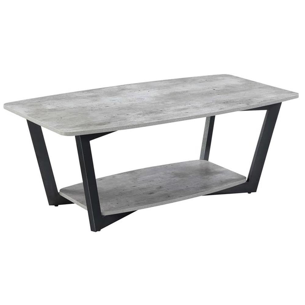 Pemberly Row Gray Faux Birch Wood Coffee Table - Modern Living Room Furniture for Home Decor & Entertaining
