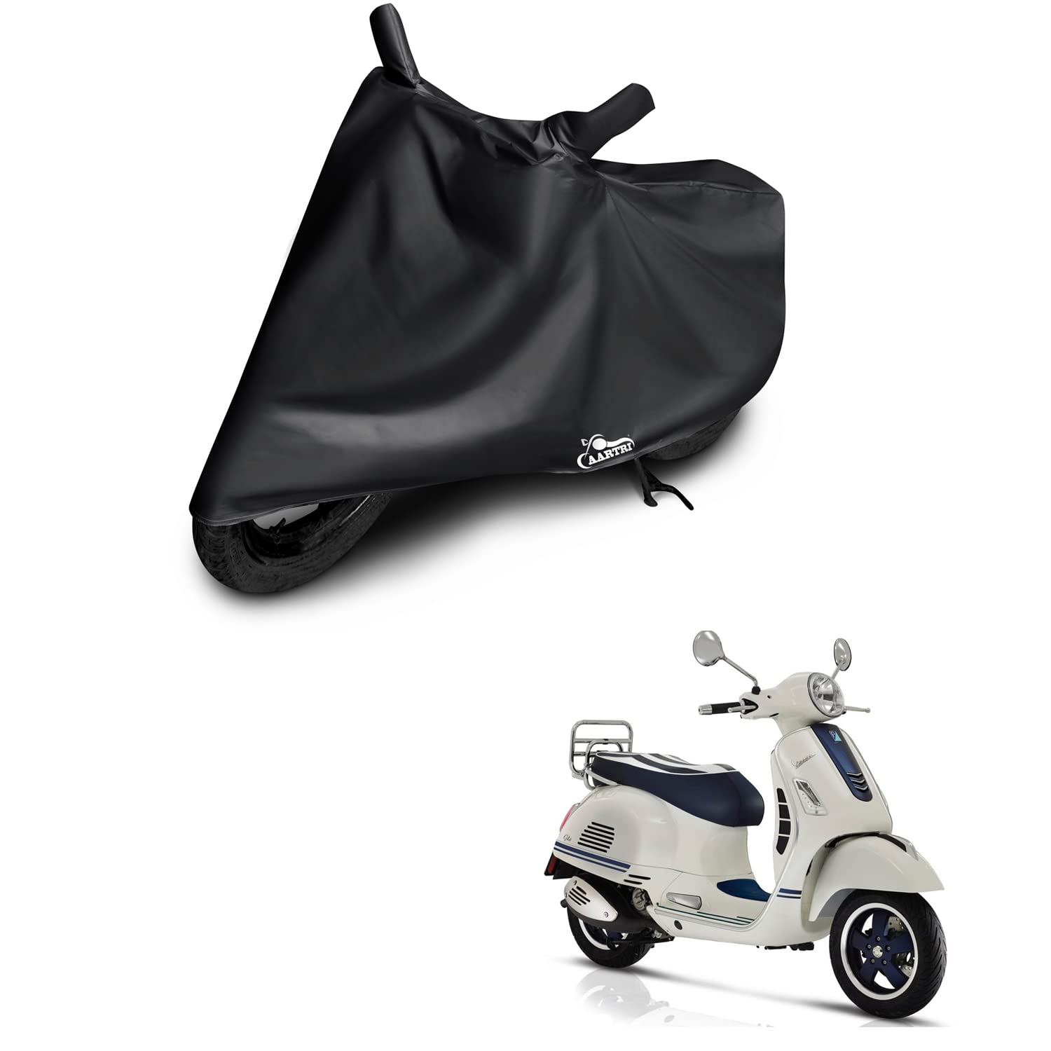 DROHAR Waterproof Dustproof UV Protection Body Cover for Vespa Notte 125 2022 (BS-2,3,4,6) - Motorcycle Cover for Outdoor Parking, Garage Storage & Travel Protection (Black)