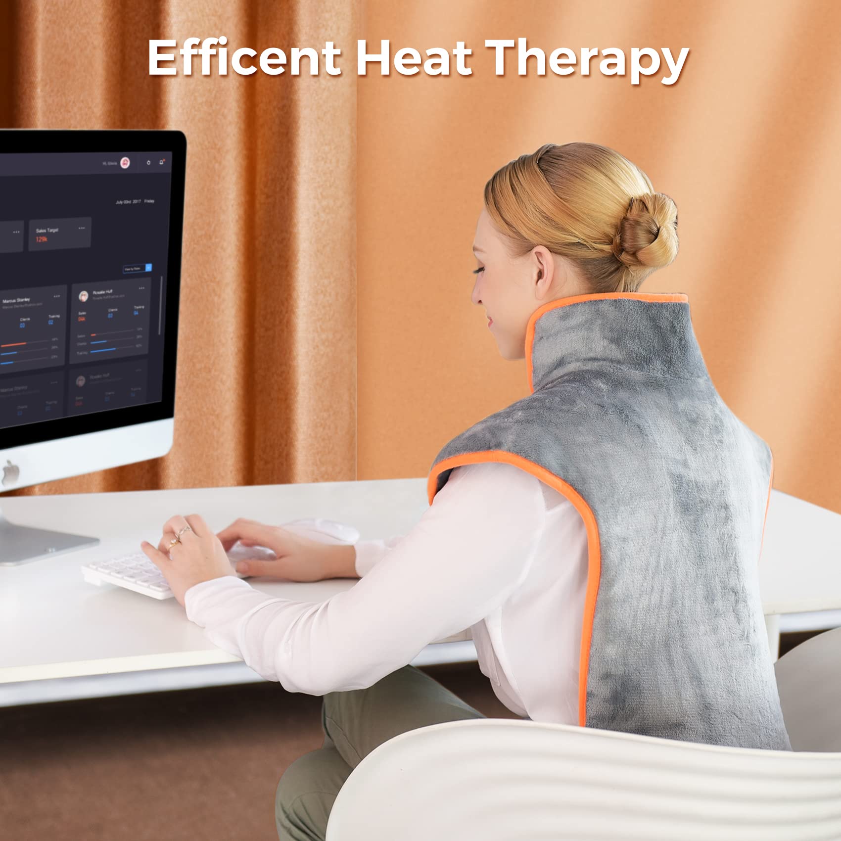 146AH Electric Heating Pad for Back Pain Relief - Large Size, Fast Heating, Auto Shut-Off - Perfect for Home, Office & Travel Use (EU Version)