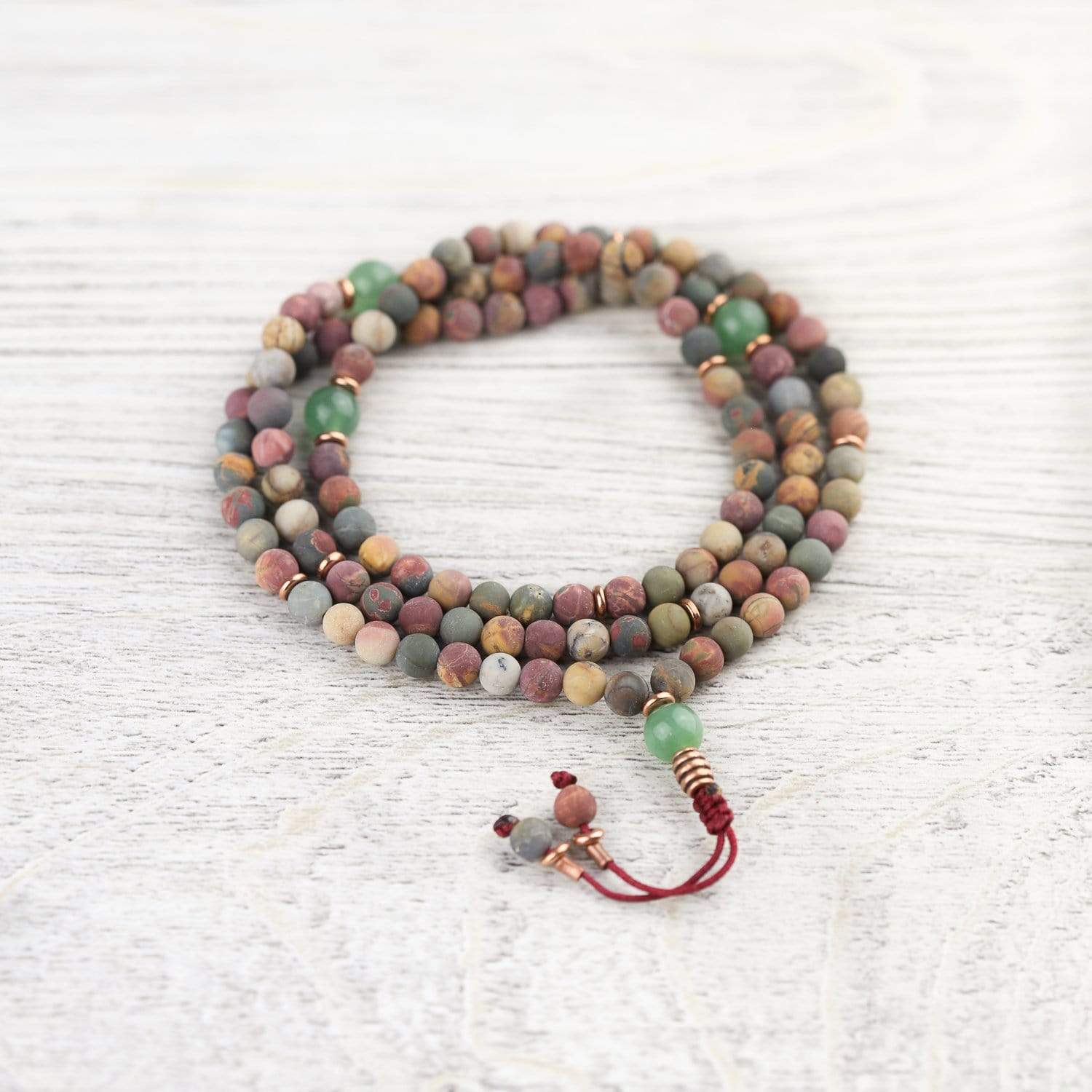 Harmonizing Riverstone Mala Beads - Natural Healing Stone Bracelet for Meditation, Yoga & Stress Relief | Spiritual Jewelry Gift for Women & Men | Perfect for Mindfulness Practice & Energy Balancing