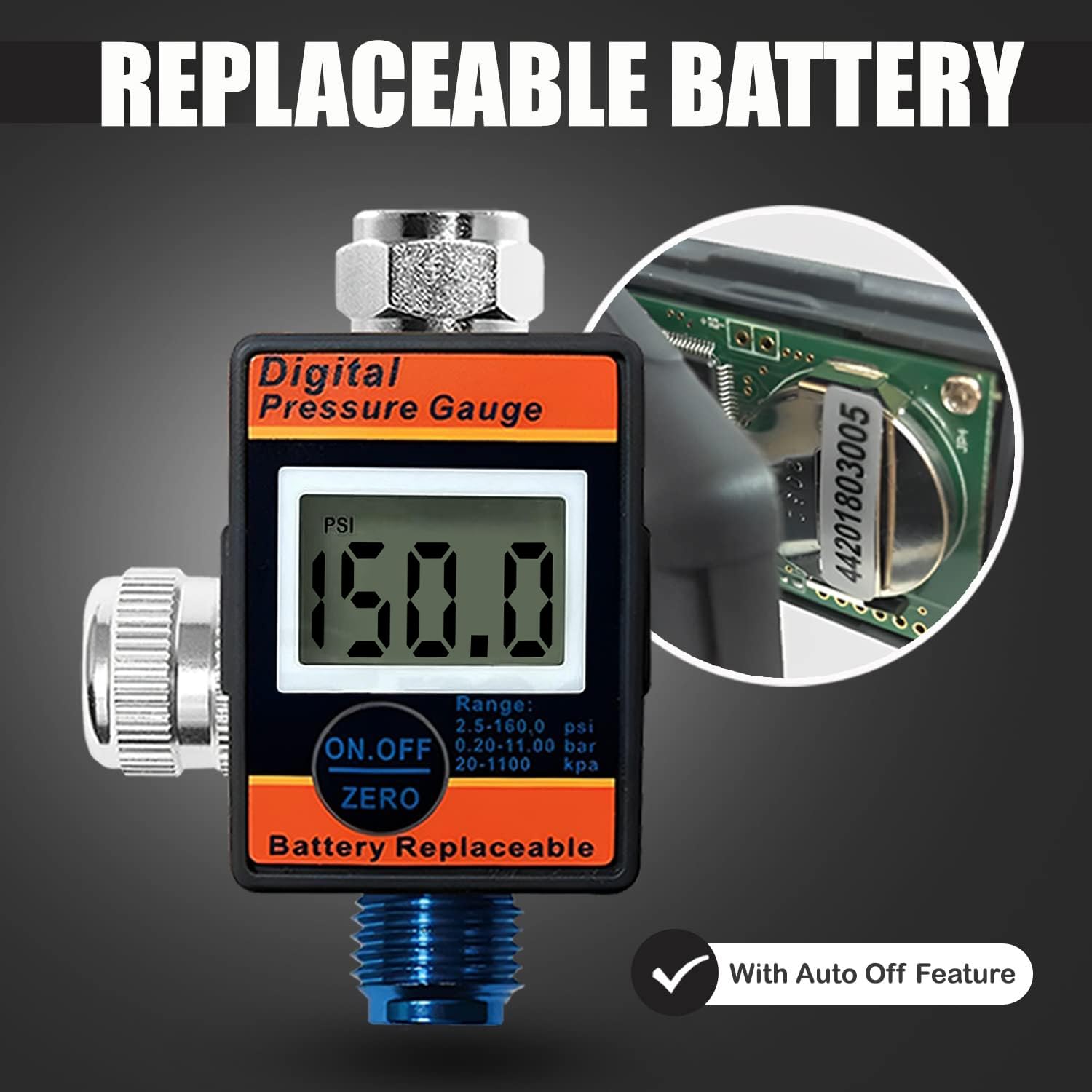 LE LEMATEC Digital Air Pressure Regulator with LED Display - 1/4