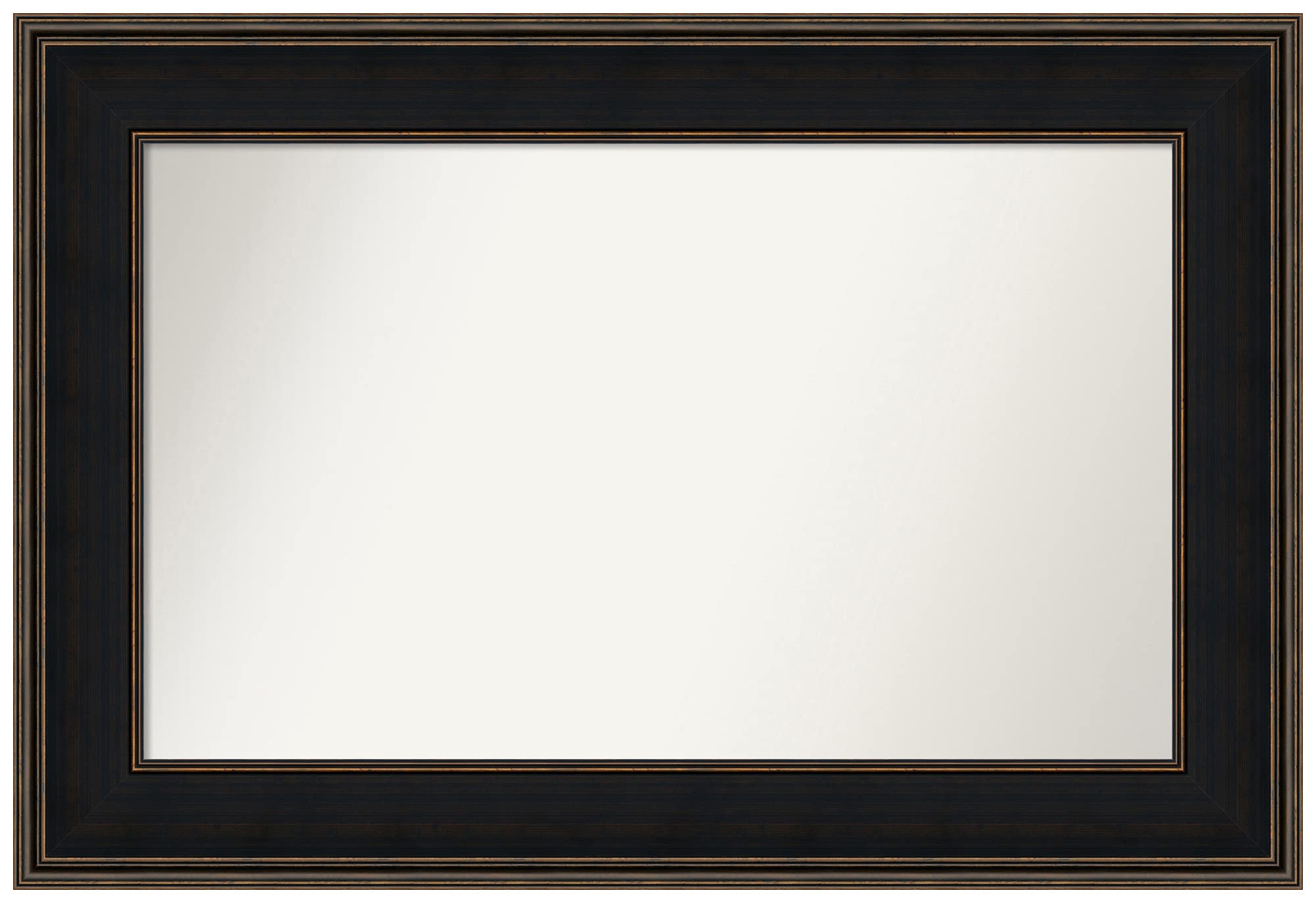 Amanti Art Non-Beveled Custom Wall Mirror - 27.5 x 40.5 Inches, Mezzanine Espresso Frame - Bathroom, Living Room, Bedroom Decor - Black & Brown Finish - Various Custom Sizes Available