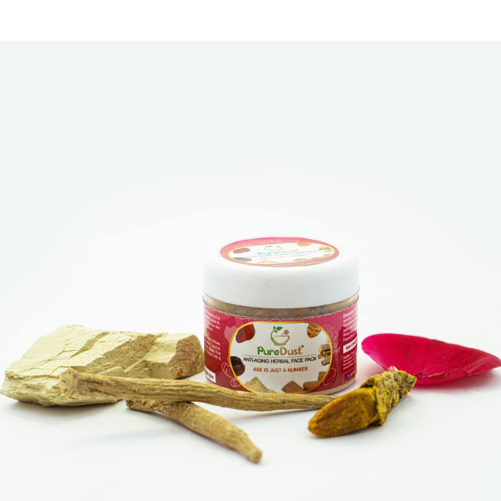 PureDust Anti-Aging Herbal Face Mask - 15g Natural Skincare for Wrinkles & Fine Lines - Perfect for Daily Facial Care & Spa Nights