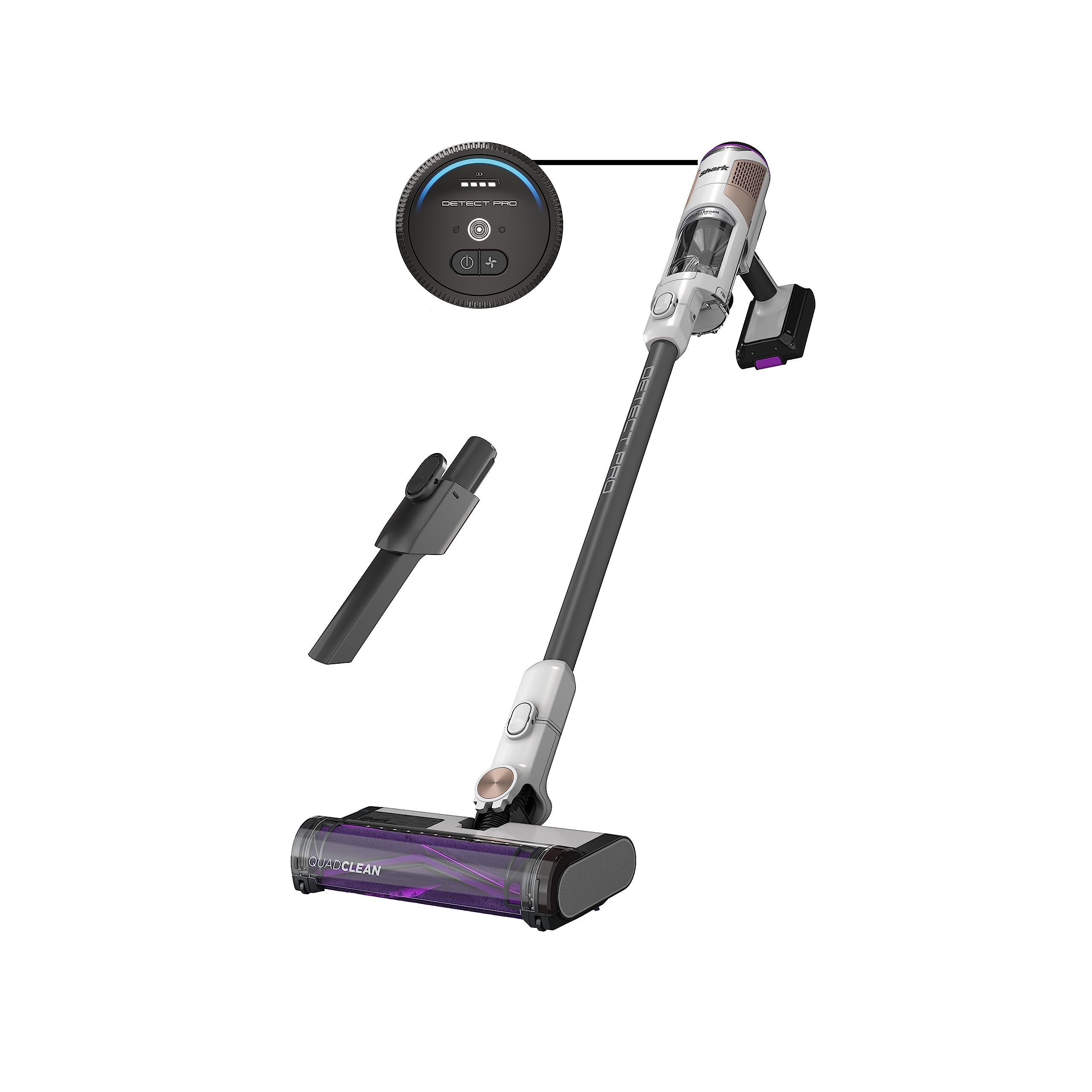 Shark IW1111 Detect Pro Cordless Vacuum Cleaner - Lightweight Stick Vacuum with HEPA Filter, Handheld Attachment & Crevice Tool for Pet Hair - Rechargeable Multi-Surface Cleaner for Hardwood Floors, Carpets & Furniture (Dark Grey) | Perfect for Homes with Pets, Quick Cleanups & Deep Cleaning