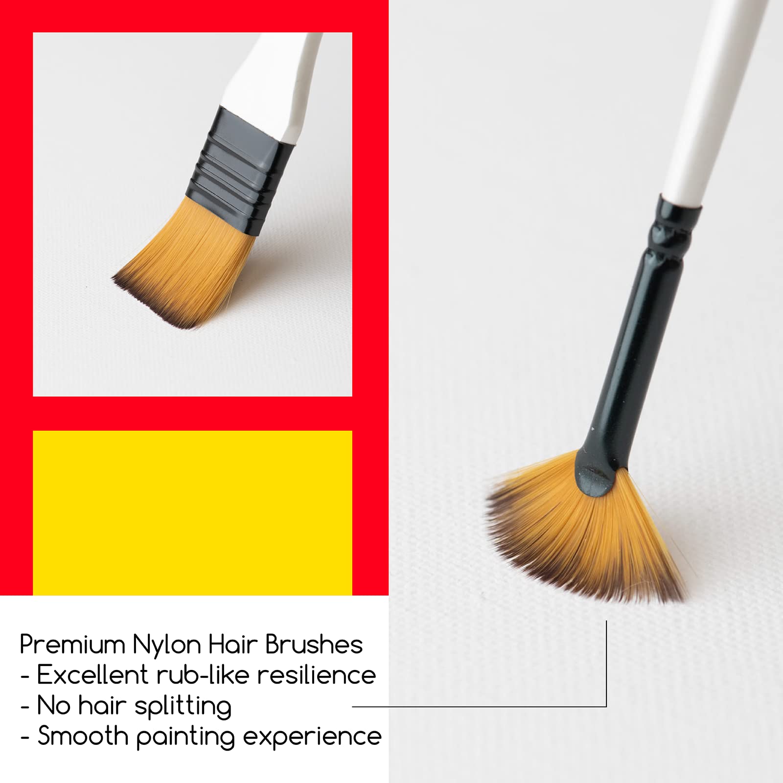 MEEDEN 12-Piece Acrylic Paint Brush Set - Professional Artist Brushes for Acrylic, Gouache & Watercolor Painting - Perfect for Canvas, Paper & DIY Art Projects
