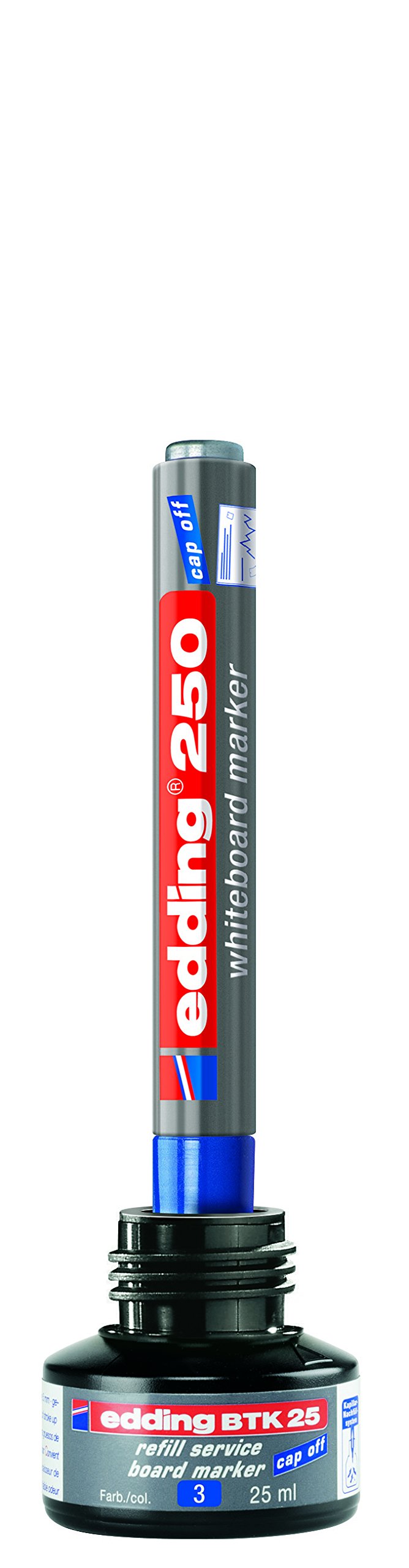 edding 250 Whiteboard Markers - Black Bullet Tip 1.5-3mm - Refillable Dry Erase Markers for Whiteboard, Flipchart, Glass & Magnetic Boards - Ideal for Office Meetings, Classroom Teaching & Home Organization