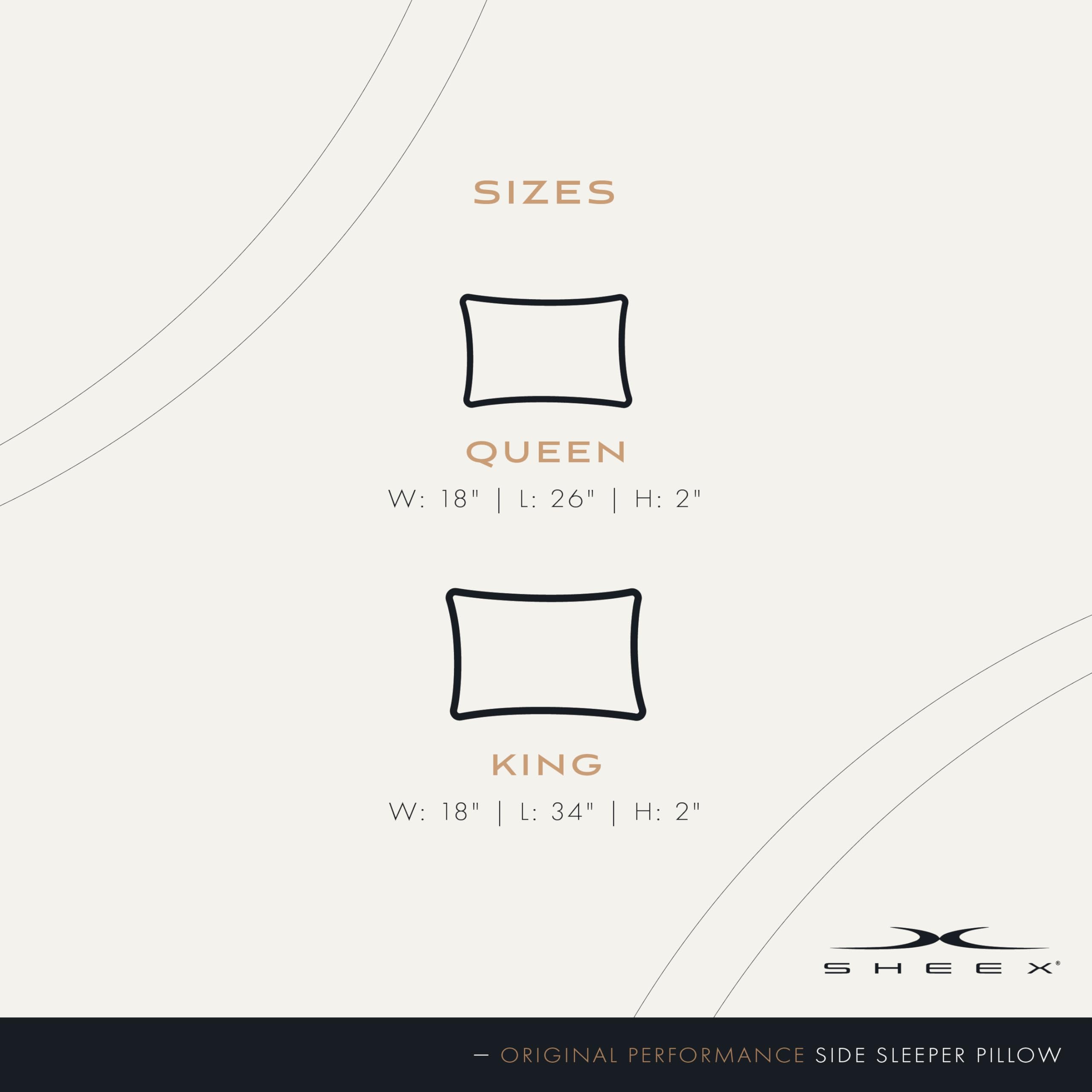 SHEEX Original Performance Down-Alternative Cooling Pillow for Side Sleepers - King Size Supportive Pillow for Hot Sleepers & Neck Pain Relief - Perfect for Bedroom, Guest Room & Travel