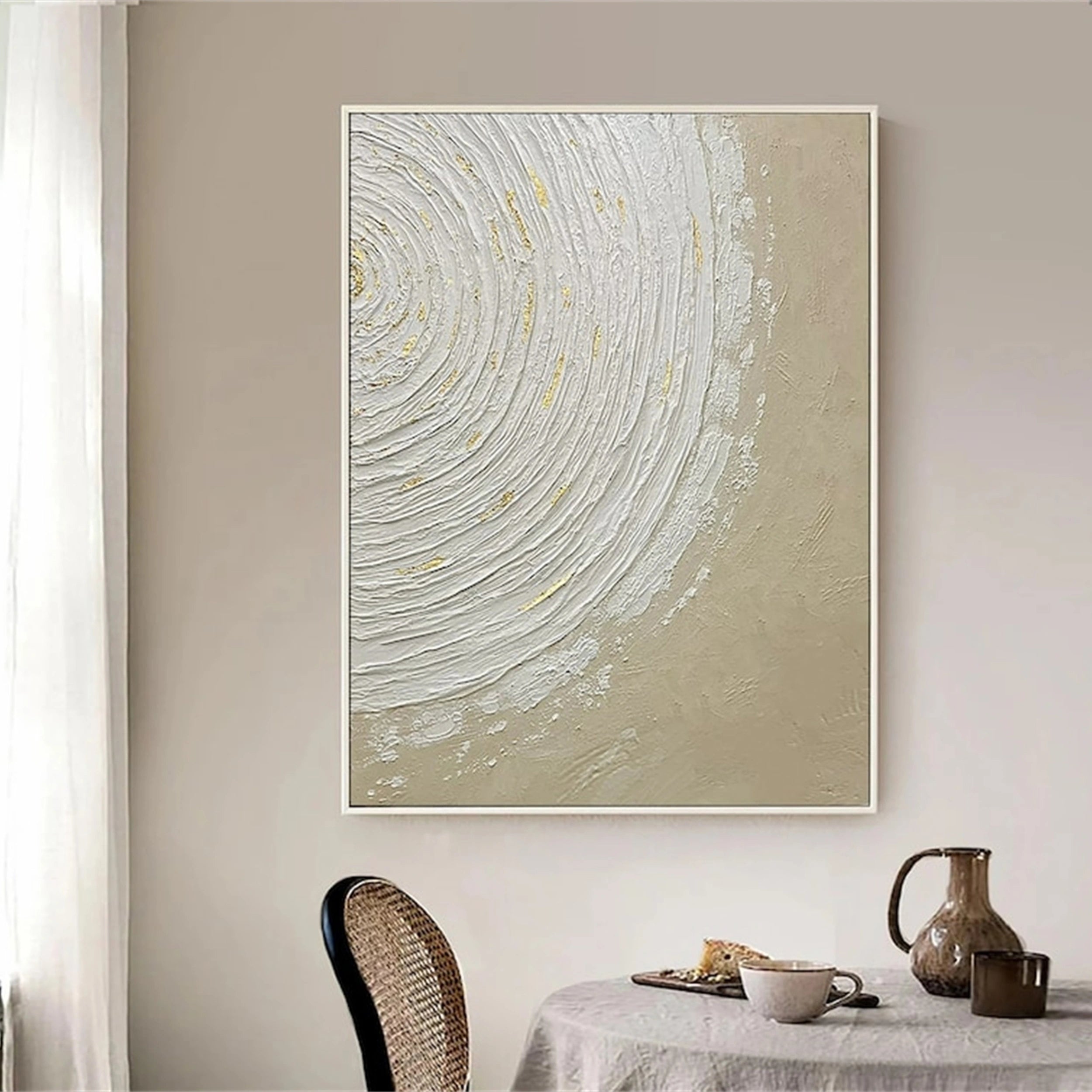 Beige & Brown Abstract Wall Art Canvas Print #BB089 - Modern Home Decor for Living Room, Bedroom & Office