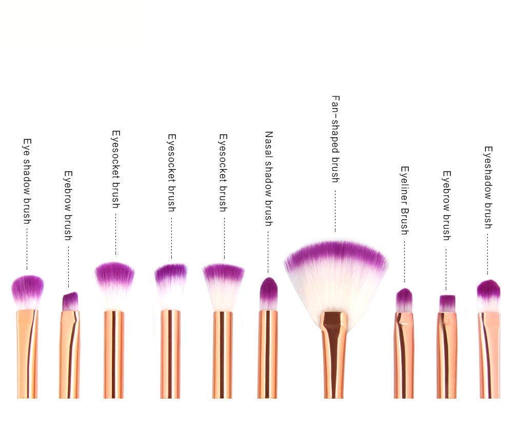 PIPALIYA 10PCS Professional Makeup Brush Set - 3D Mermaid Design Foundation, Eyeshadow, Eyebrow, Eyeliner & Blush Brushes for Flawless Makeup Application | Perfect for Daily Use, Travel & Professional Makeup Artists