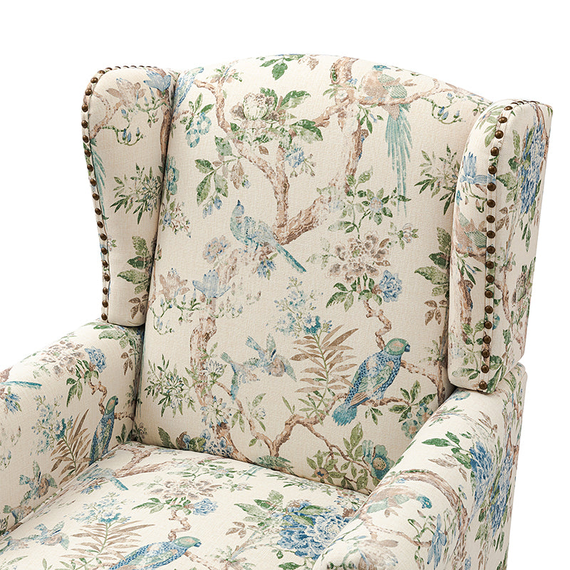 Felix Upholstered Wingback Armchair with Spindle Legs - Comfortable Living Room Chair for Reading & Relaxing - Perfect for Home Office, Bedroom or Lounge Area