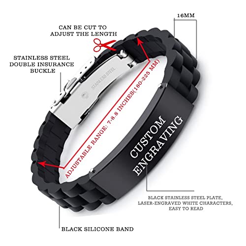 Sport Silicone Engraved Love Quote Bracelet for Husband - Romantic Valentine's Day Gift from Wife - Perfect for Anniversary, Wedding & Couple Matching Jewelry