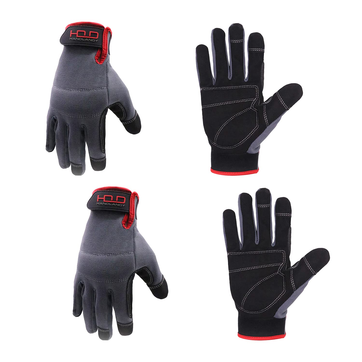 Handlandy Touchscreen Work Gloves for Men & Women - Mechanic & Yard Work
