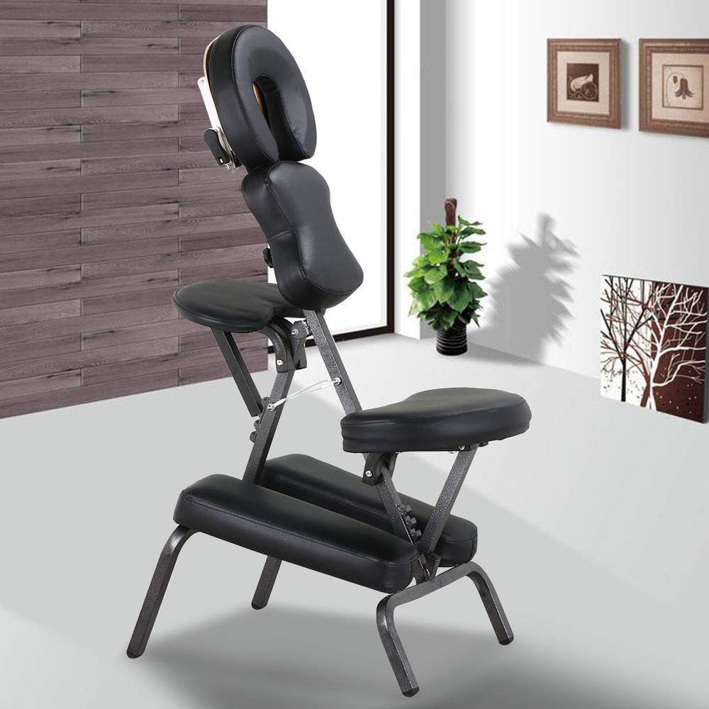 Portable PU Leather Tattoo Chair with Adjustable Backrest - 44