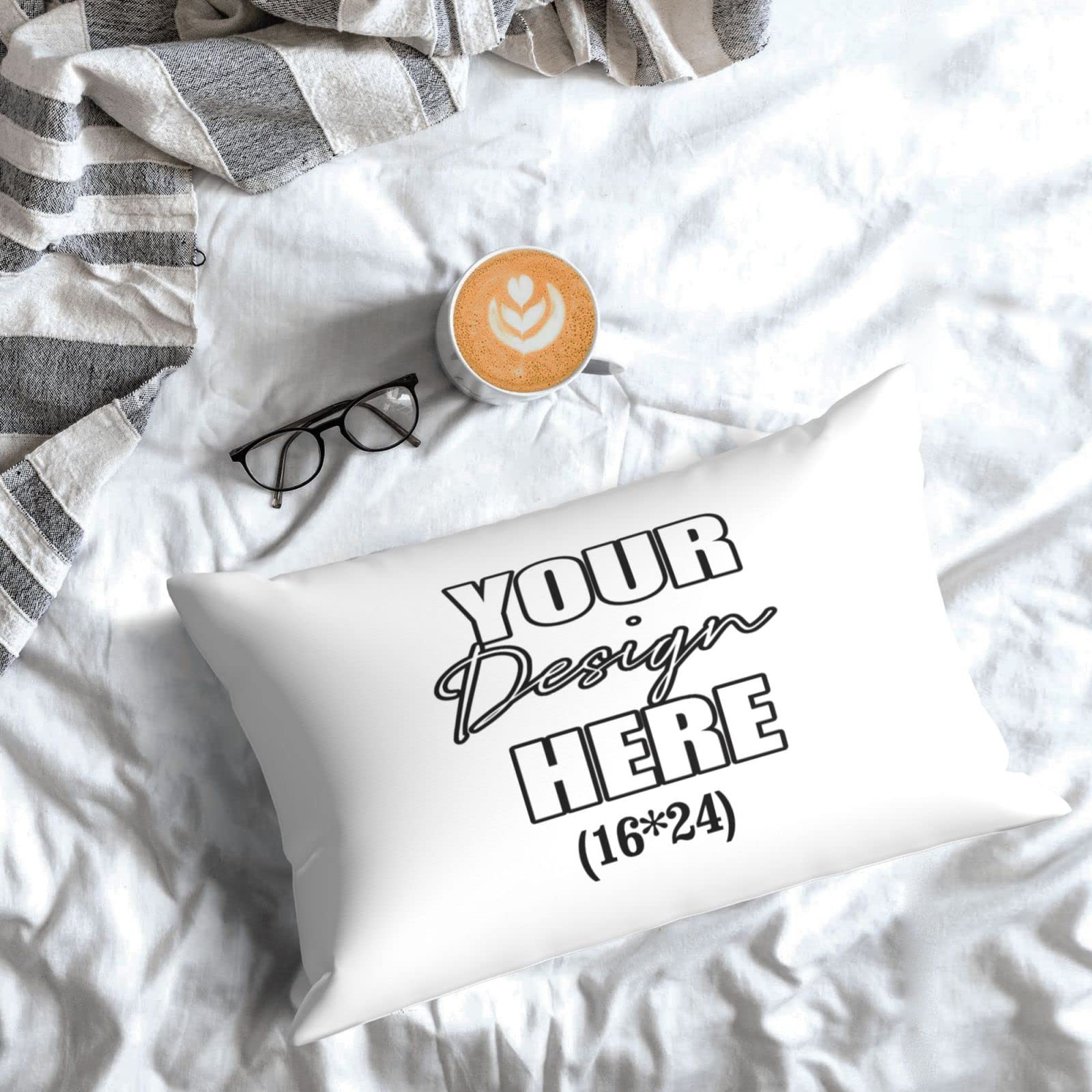 Custom Photo & Text Throw Pillow Cover 16x24 Inch - Personalized Pet, Couple & Wedding Memory Pillowcase for Indoor/Outdoor Decor - Perfect for Home, Sofa, Bedroom & Gift Giving