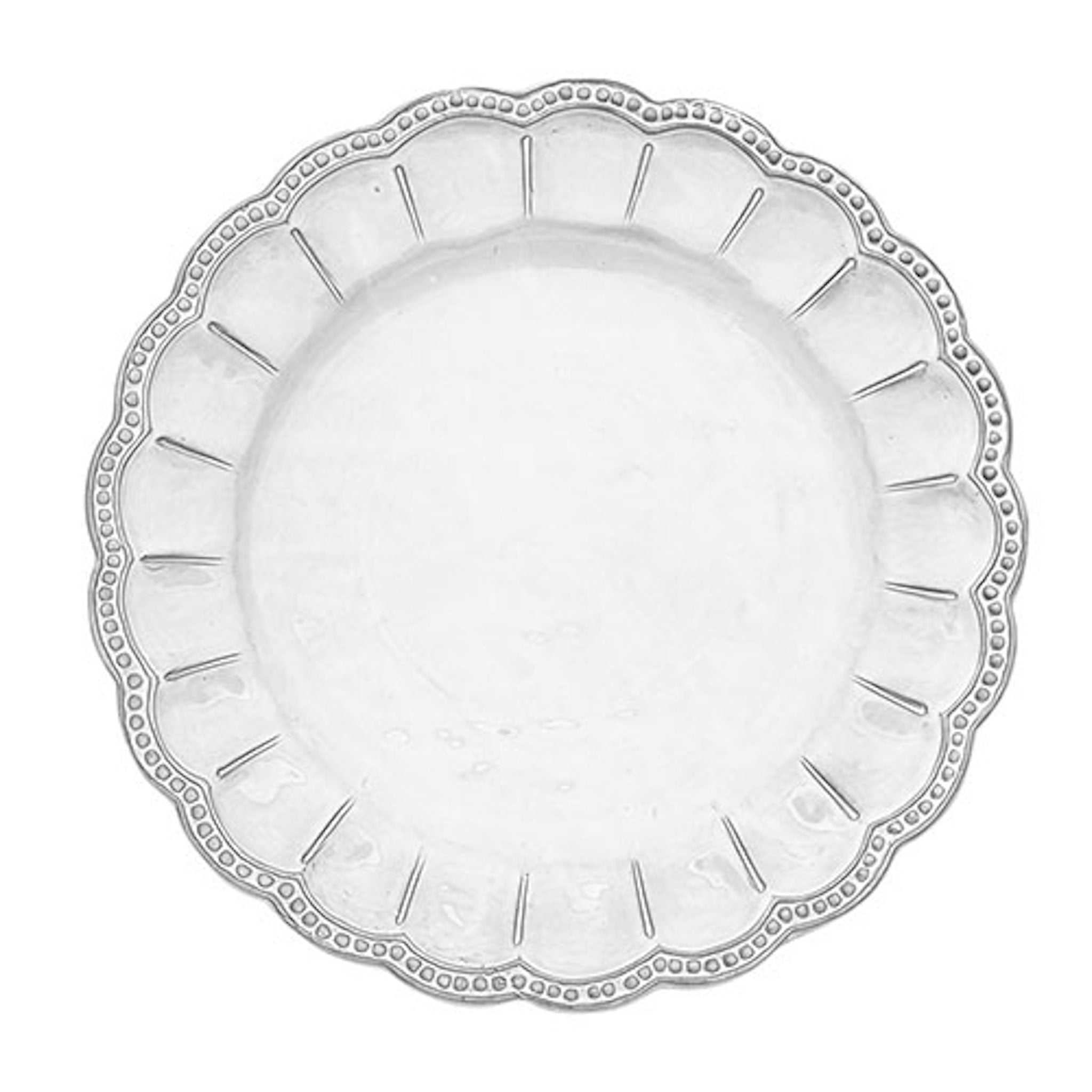 Bella Bianca Beaded Charger Plate - Elegant 12