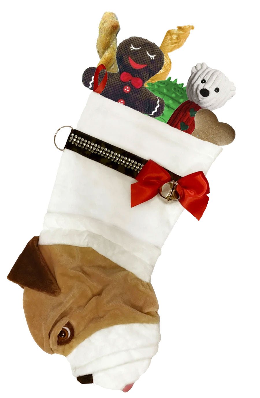 English Bulldog Christmas Stocking for Dogs - Festive Holiday Pet Stocking for Fireplace Decor, Gift Giving & Christmas Tree Ornaments