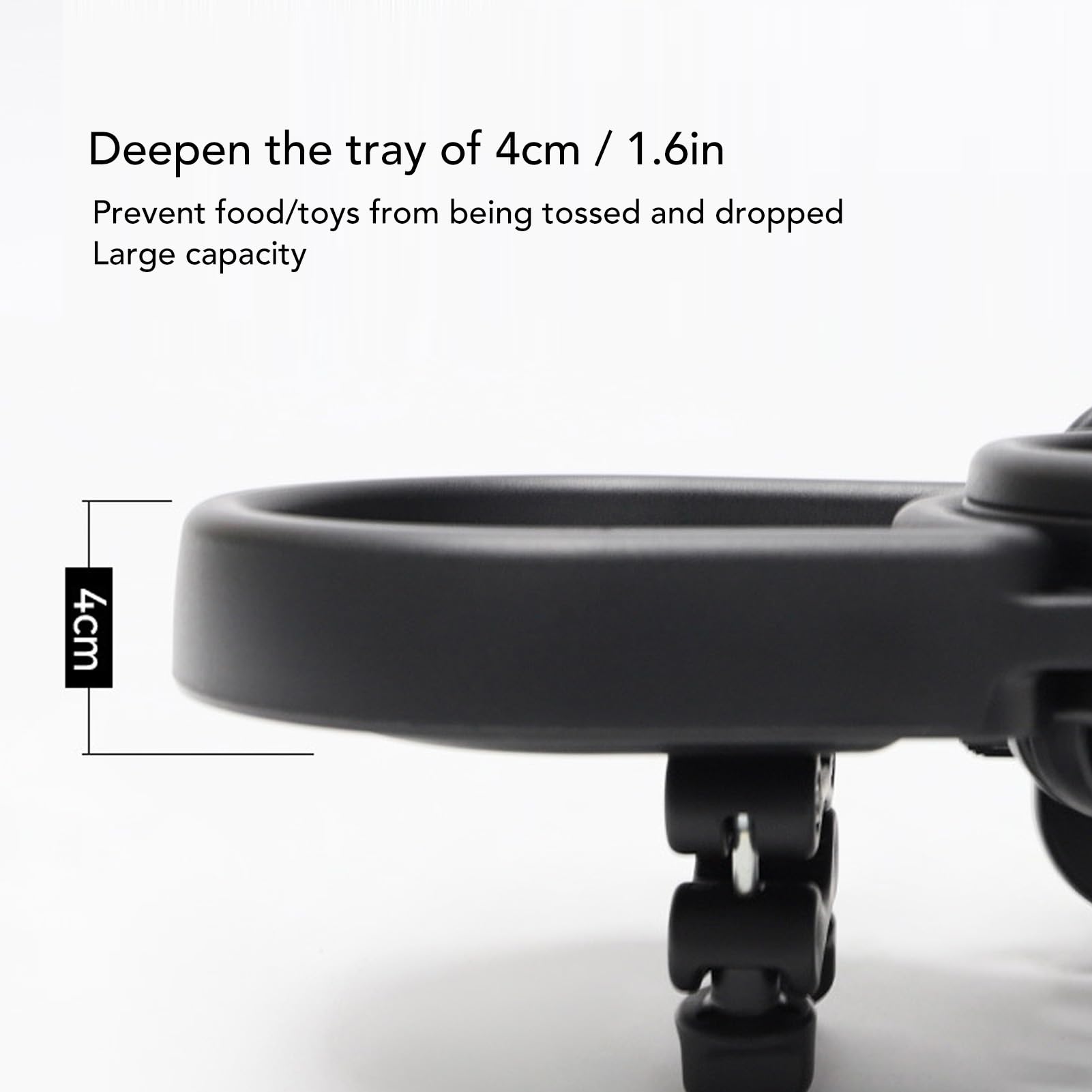 BTSEURY Adjustable Height Spill-Proof Stroller Cup Holder & Snack Tray - Dual Slot Portable Stroller Accessory for Baby Bottles, Snacks & Drinks - Perfect for Indoor, Outdoor, Park, Shopping & Travel Use