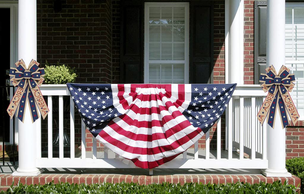 4th of July Wreath Bows - Patriotic Burlap Decor for Front Door & Tree
