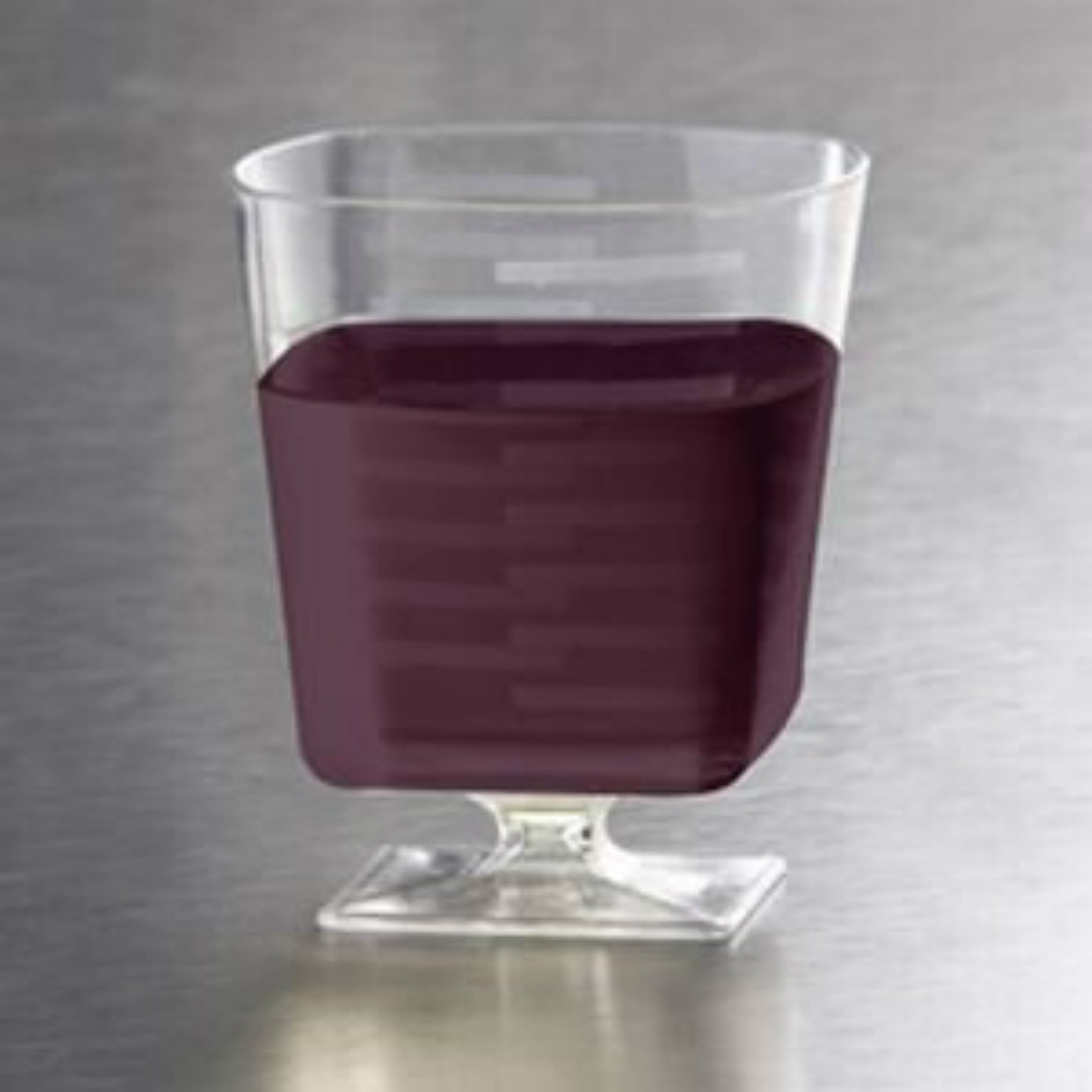 Zappy 180 5oz Clear Plastic Wine Glasses - Square Dessert Cups with Short Stem, Disposable Shot Glasses for Single Serve Desserts, Perfect for Weddings, Parties & Catering Events
